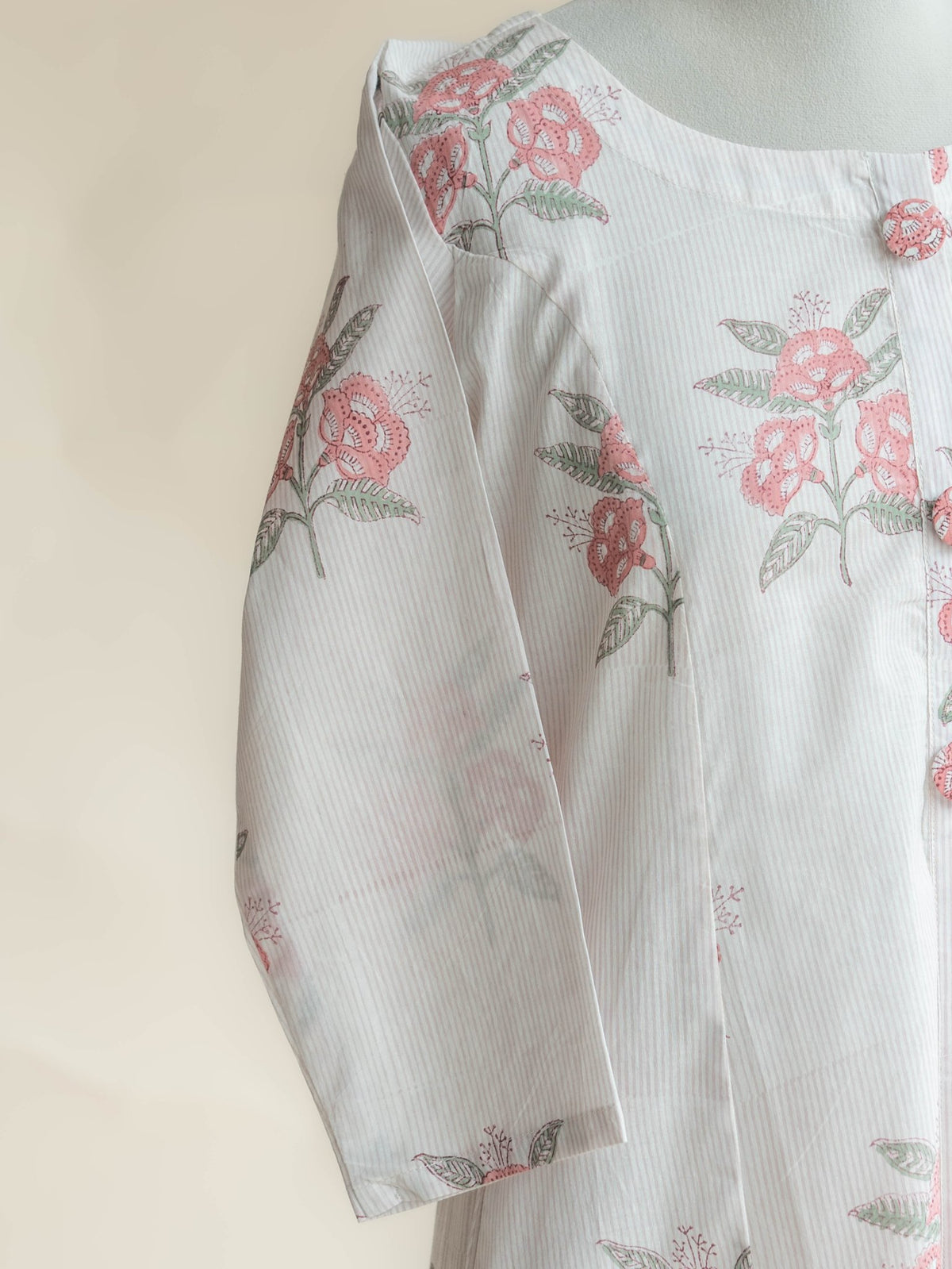 Idaya Cotton Block Printed A-Line Kurta - AINA