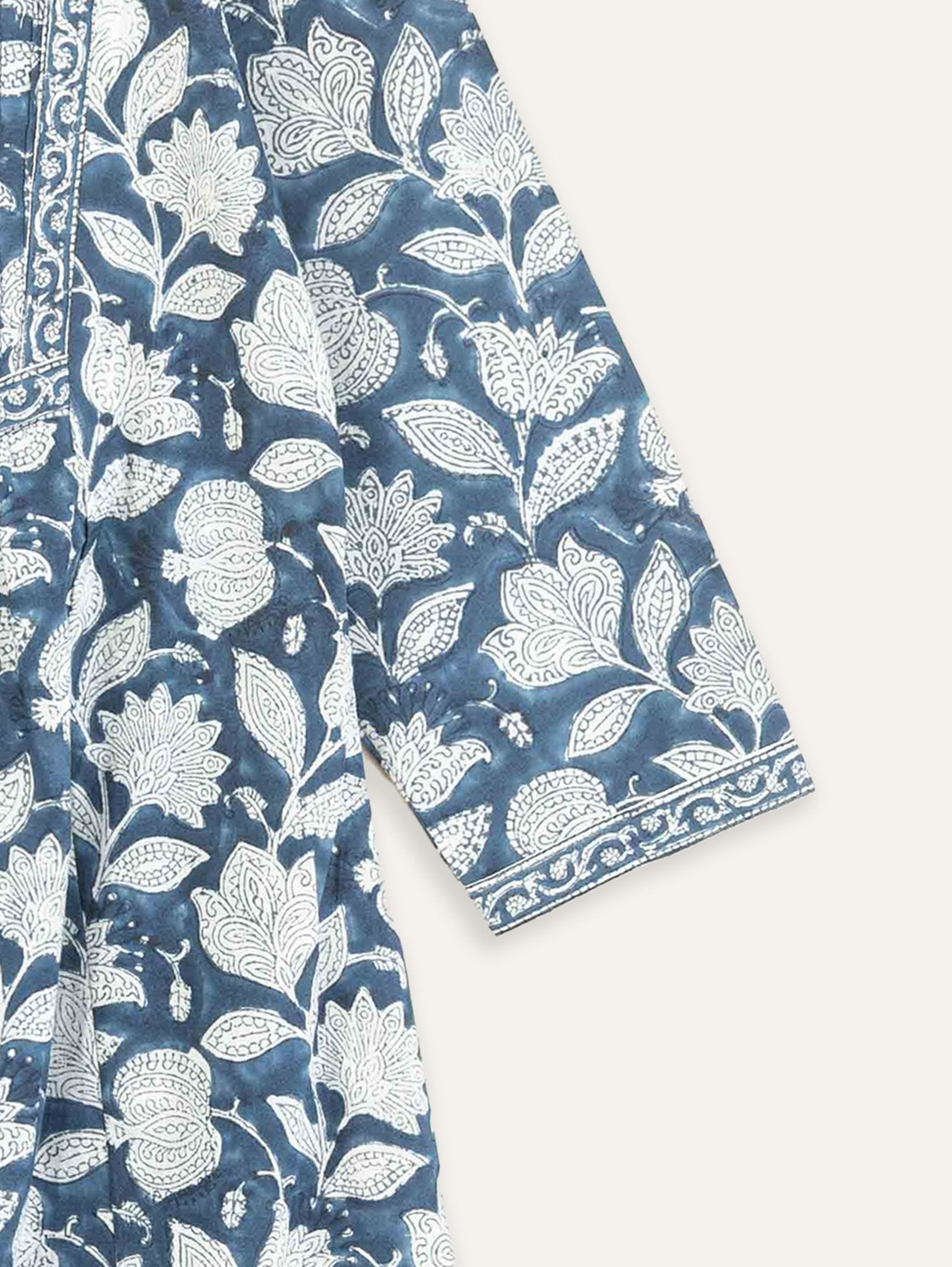 Ihab Cotton Block Printed A Line Kurta - AINA