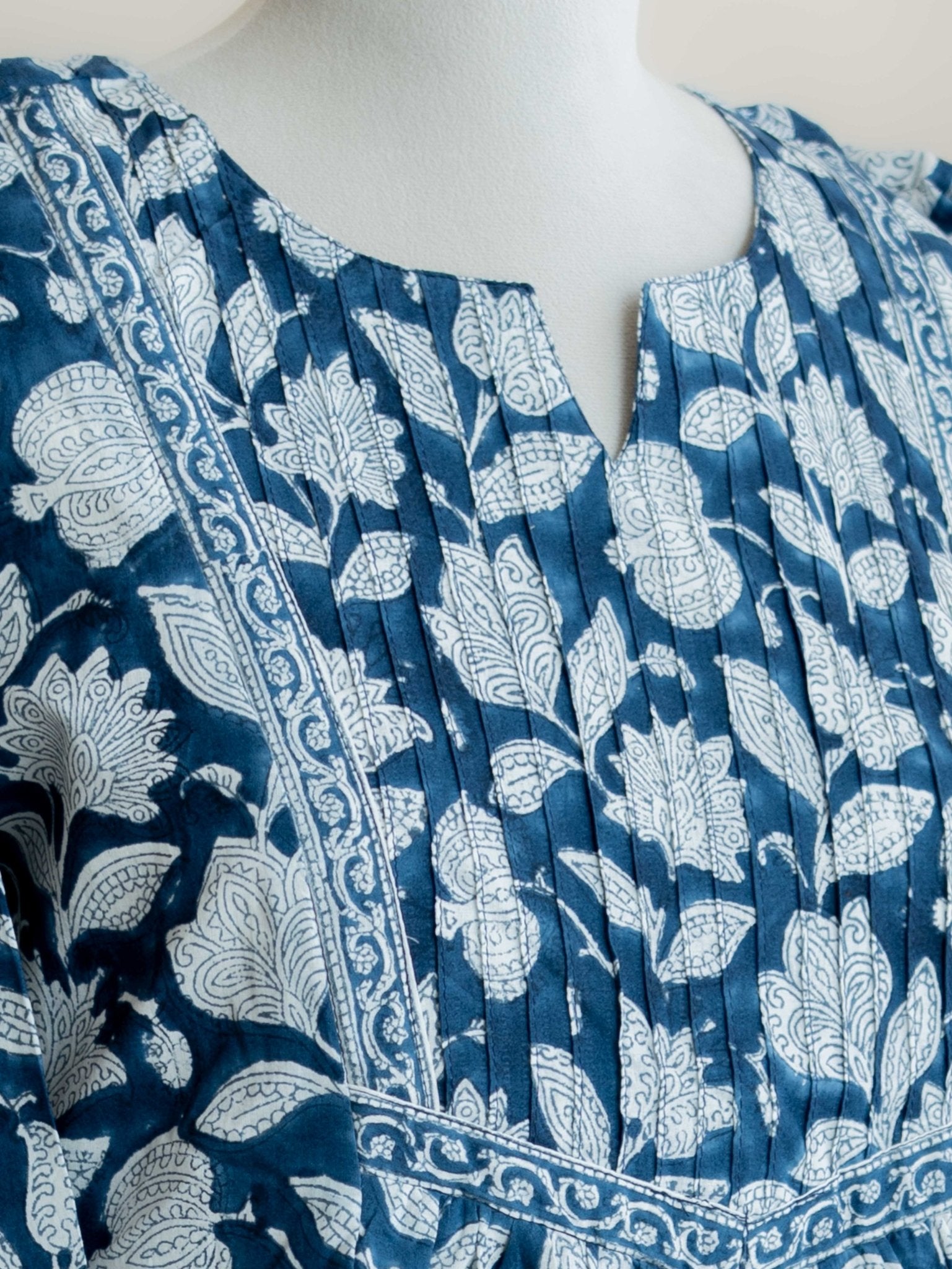Ihab Cotton Block Printed A Line Kurta - AINA