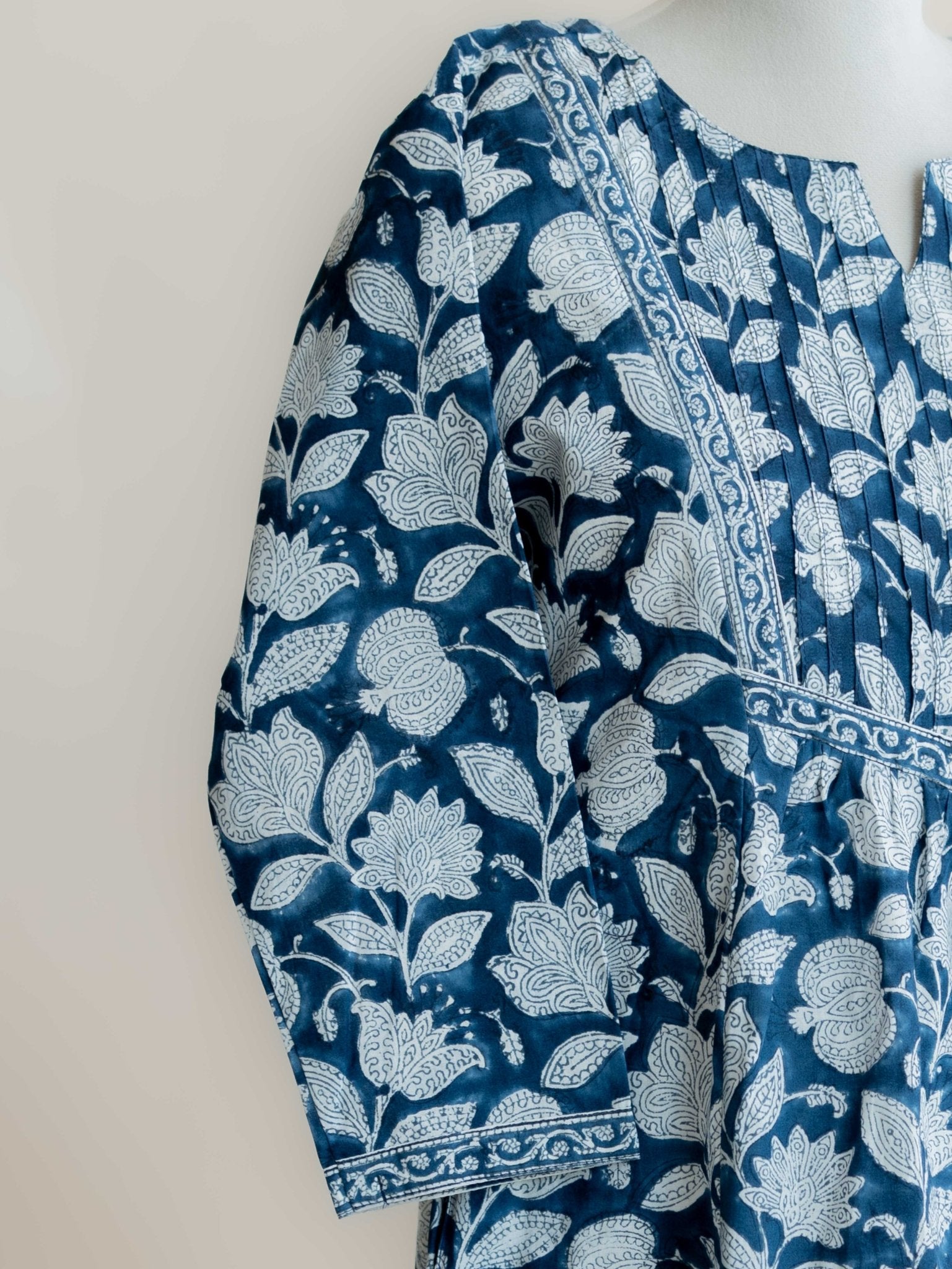 Ihab Cotton Block Printed A Line Kurta - AINA