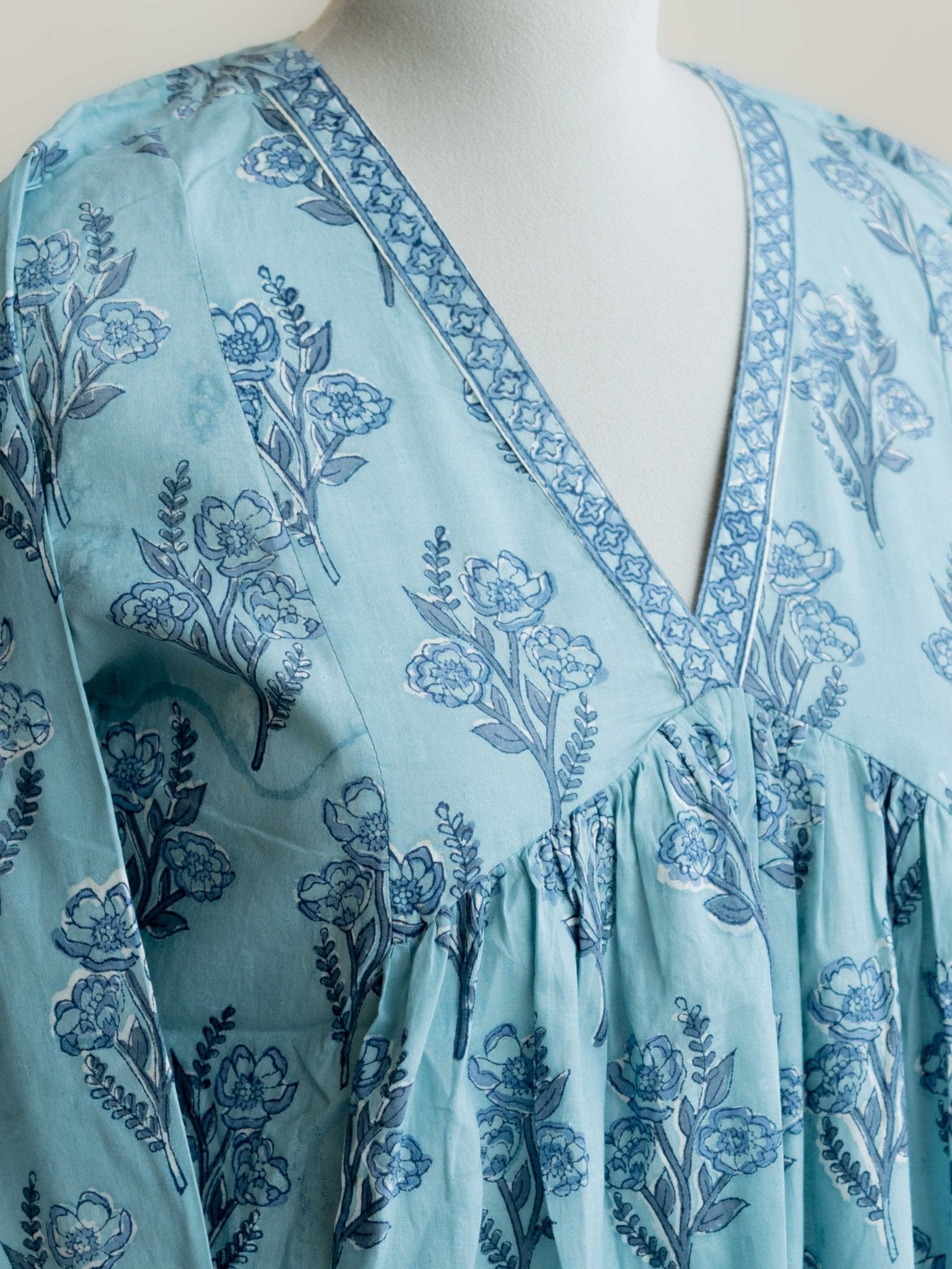 Ihita Cotton Block Printed A - Line Kurta - AINA