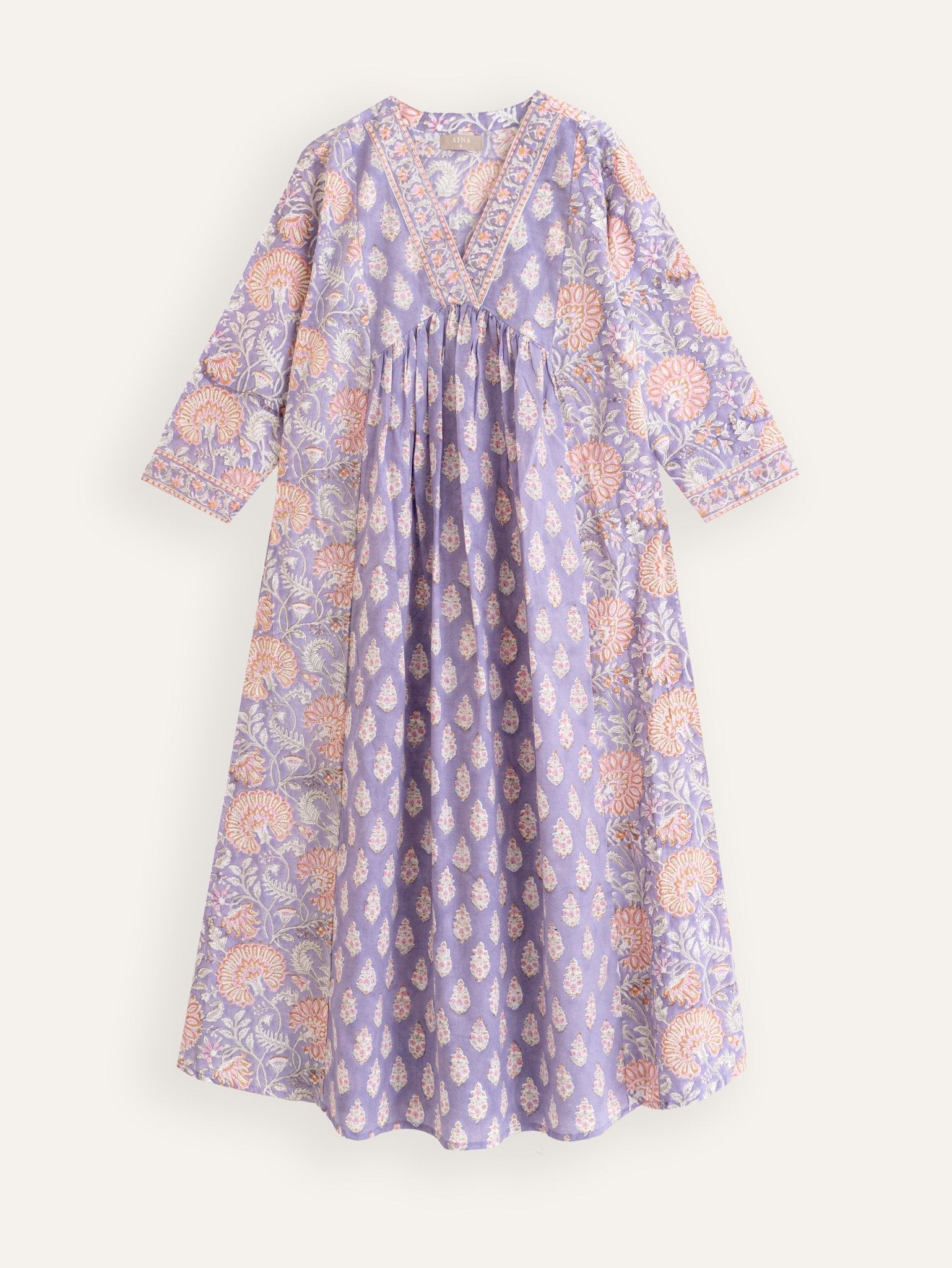 Insiya Cotton Block Printed A - Line Kurta - AINA