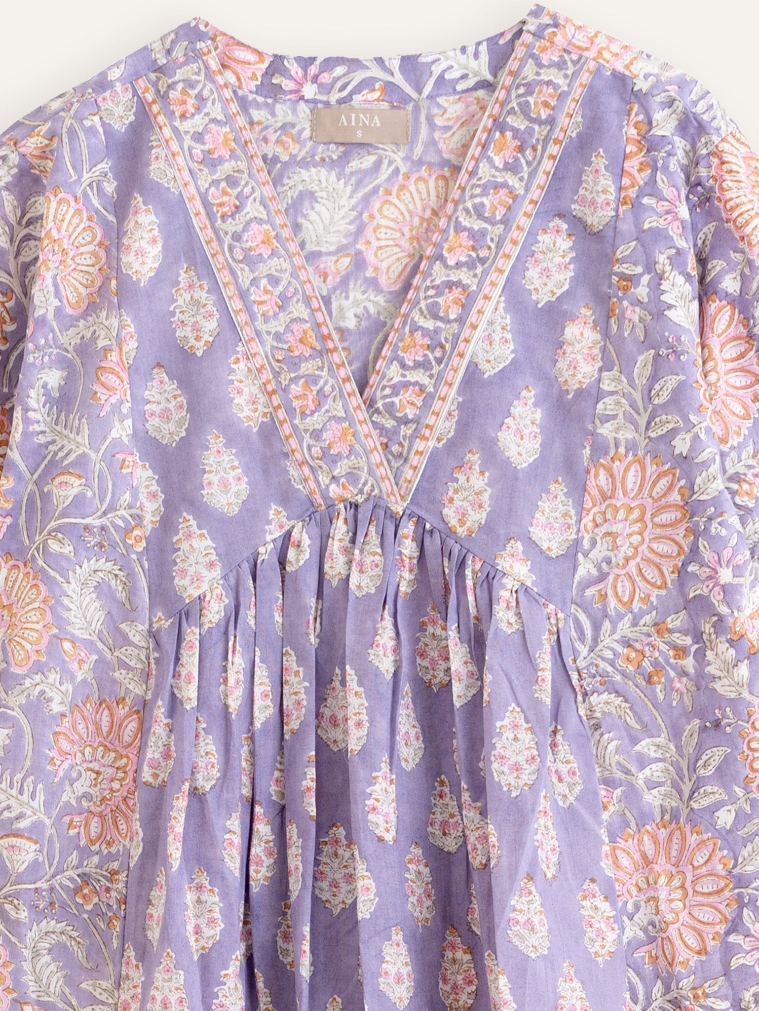 Insiya Cotton Block Printed A - Line Kurta - AINA