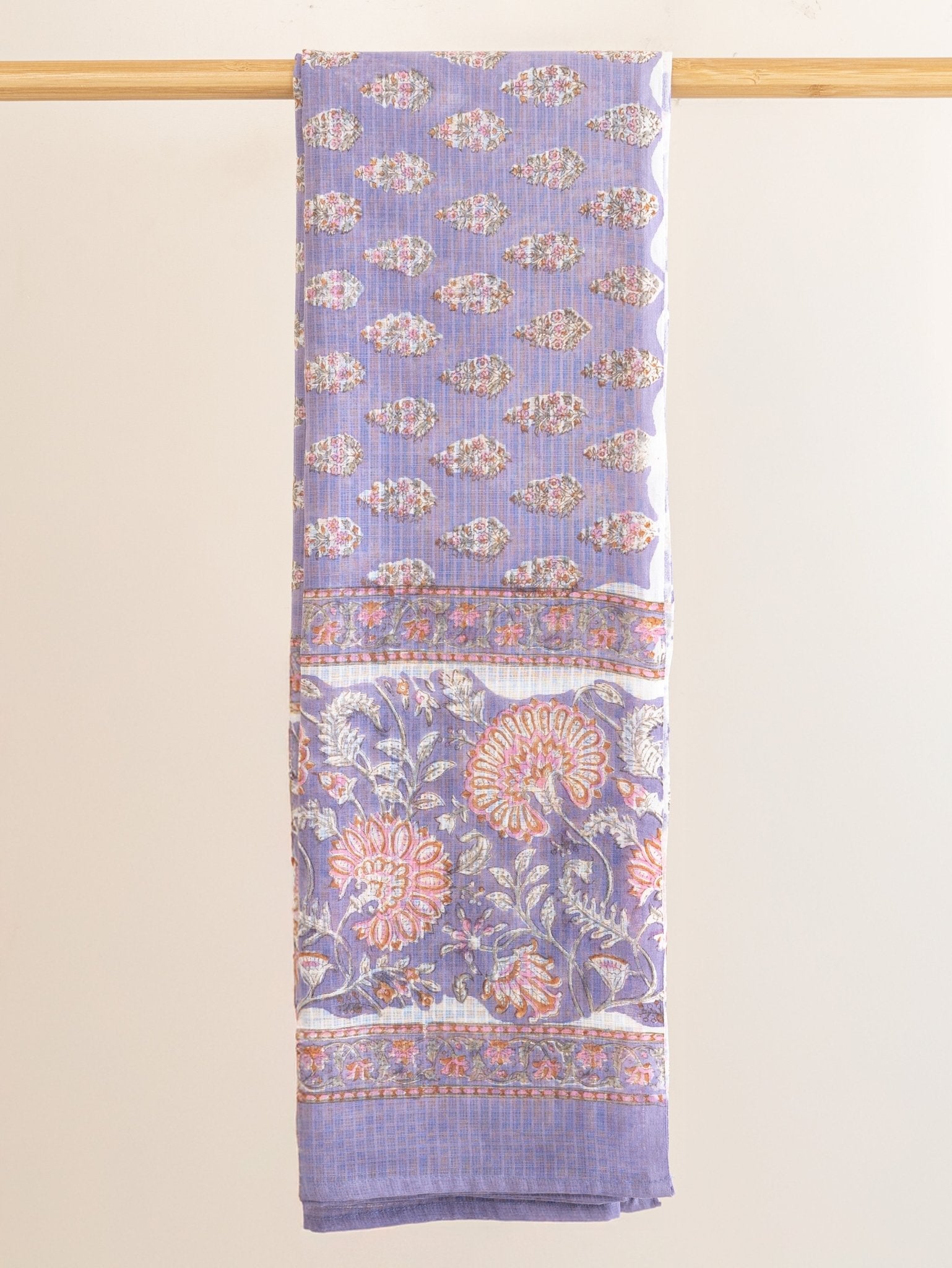 Insiya Kota Doria Block Printed Dupatta - AINA