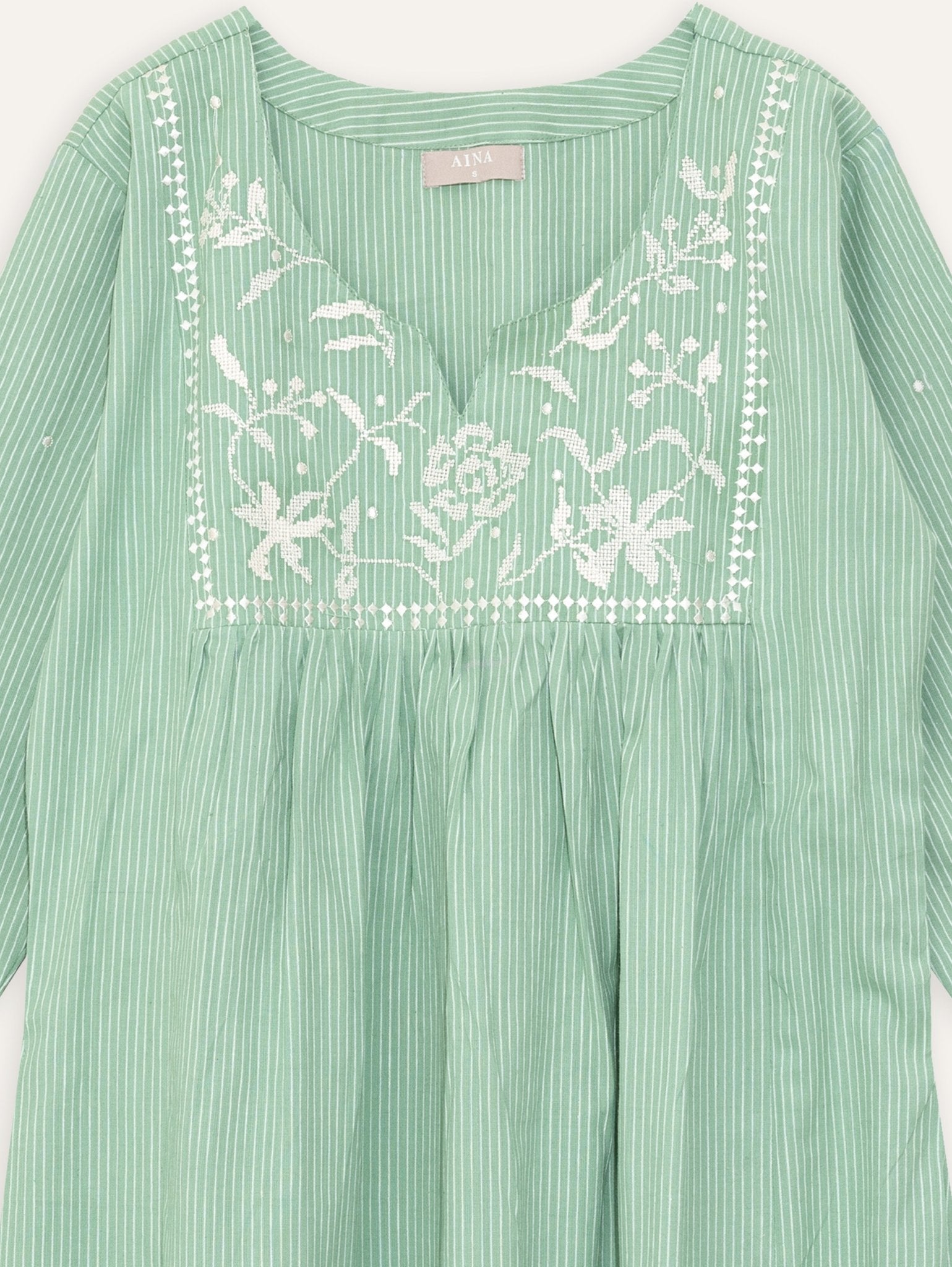 Irada Cotton Handloom Embroidered A - Line Kurta - AINA