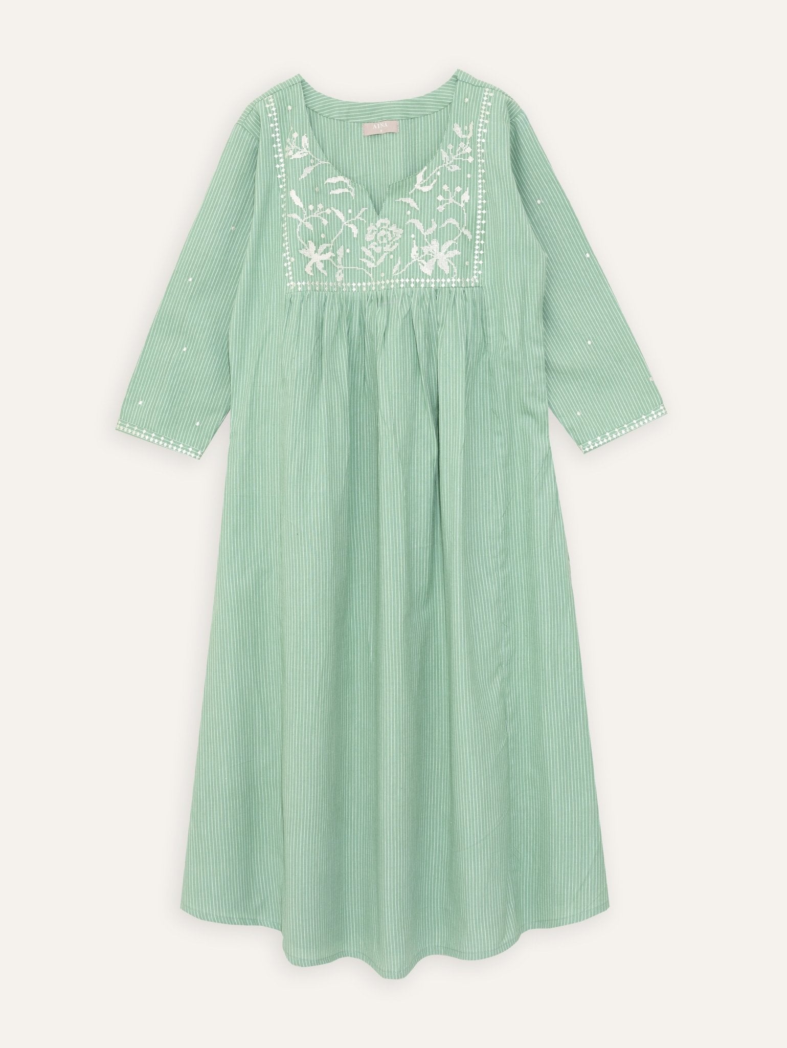 Irada Cotton Handloom Embroidered A - Line Kurta - AINA