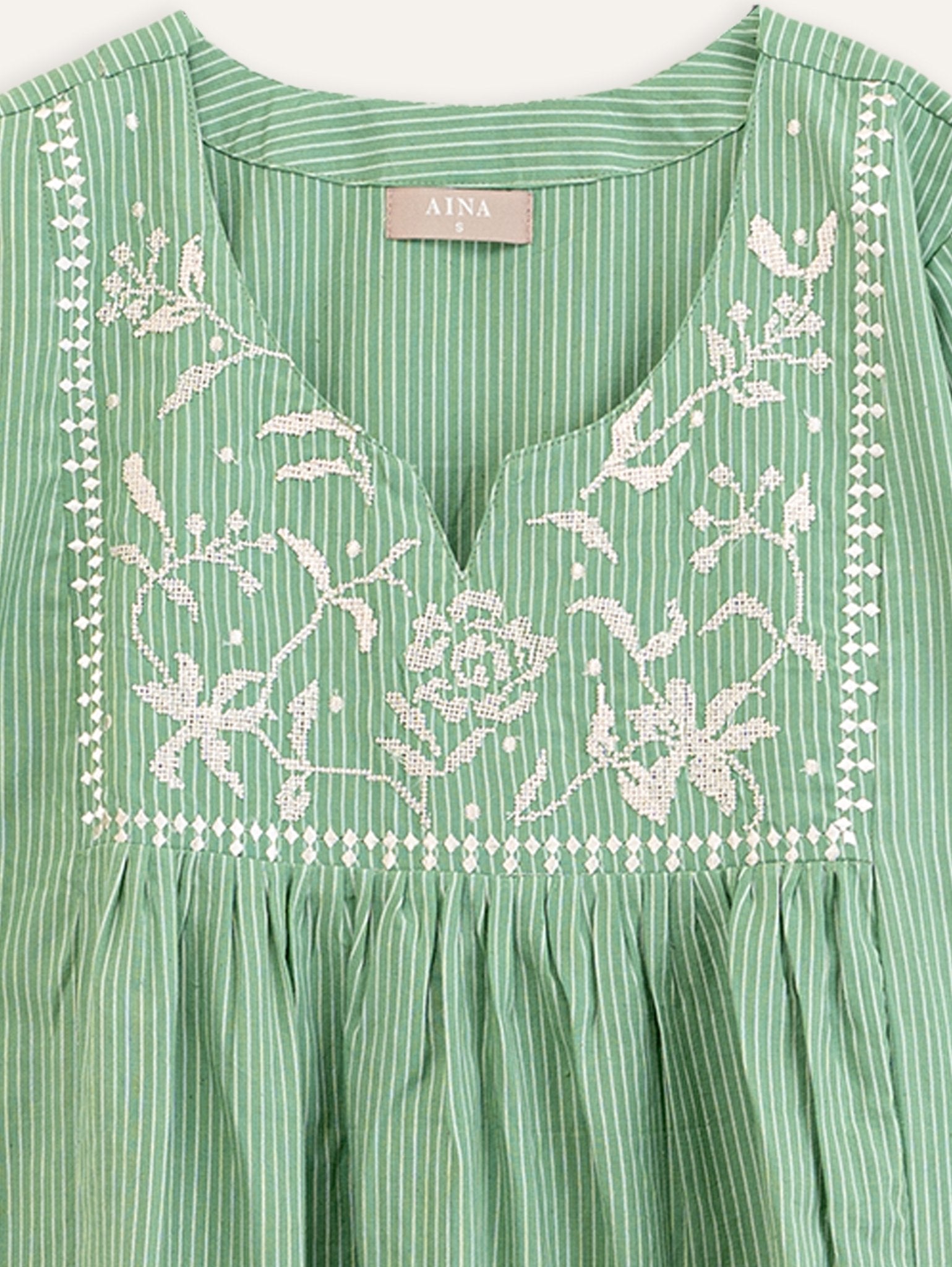 Irada Cotton Handloom Embroidered A - Line Kurta - AINA