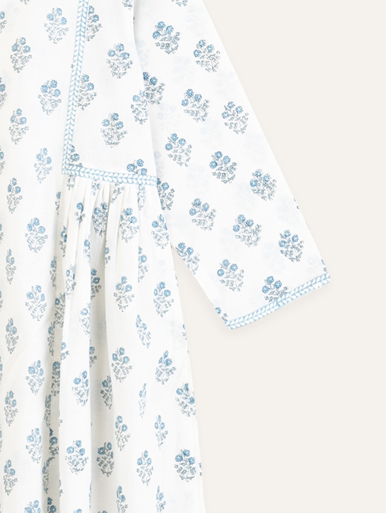 Irene Cotton Block Printed A Line Kurta - AINA