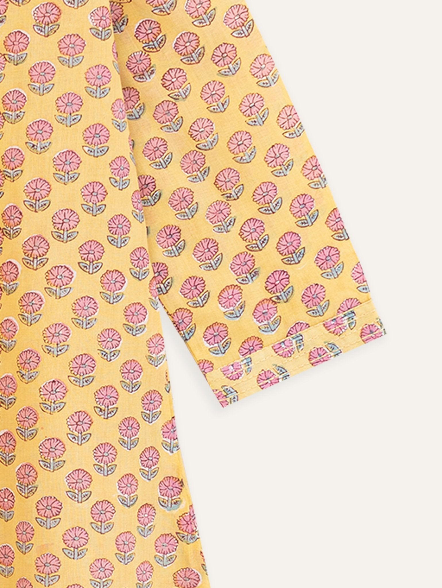 Iriene Cotton Block Printed A - Line Kurta - AINA