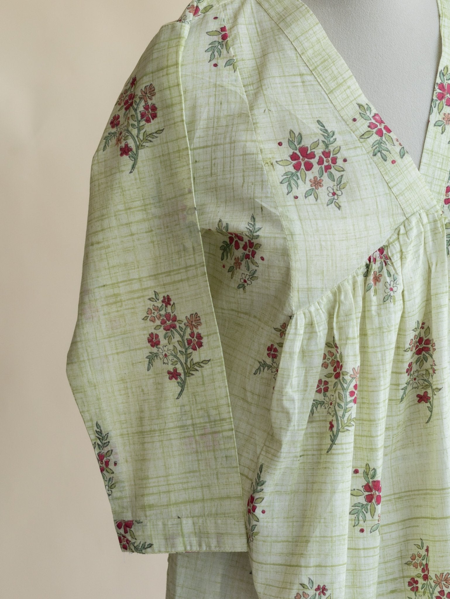 Ishaani Cotton Block Printed A - Line Kurta - AINA