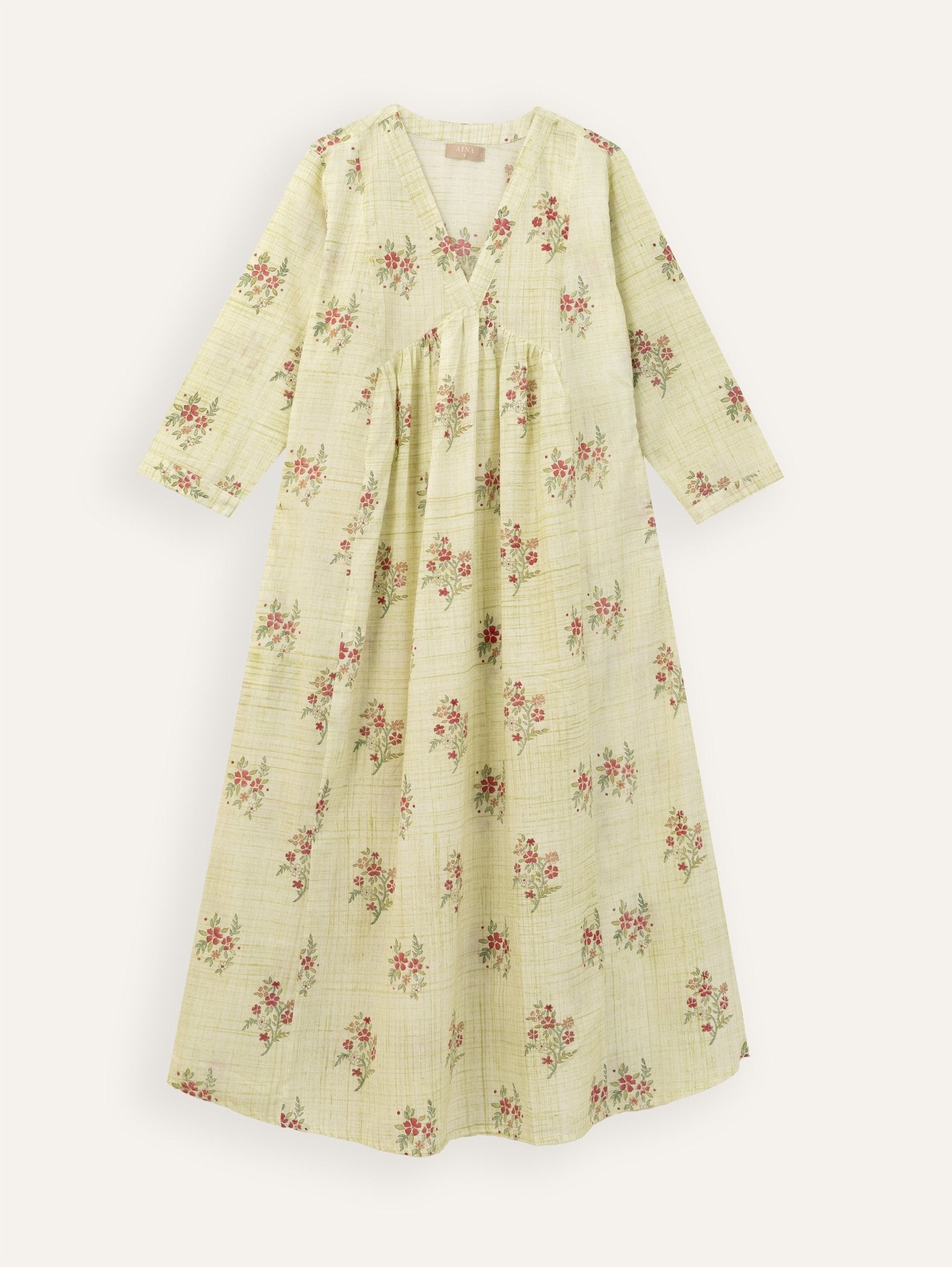 Ishaani Cotton Block Printed A - Line Kurta - AINA