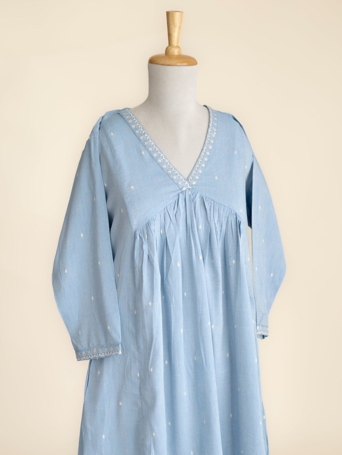Ishmitha Cotton Handloom Embroidered A-Line Kurta - AINA