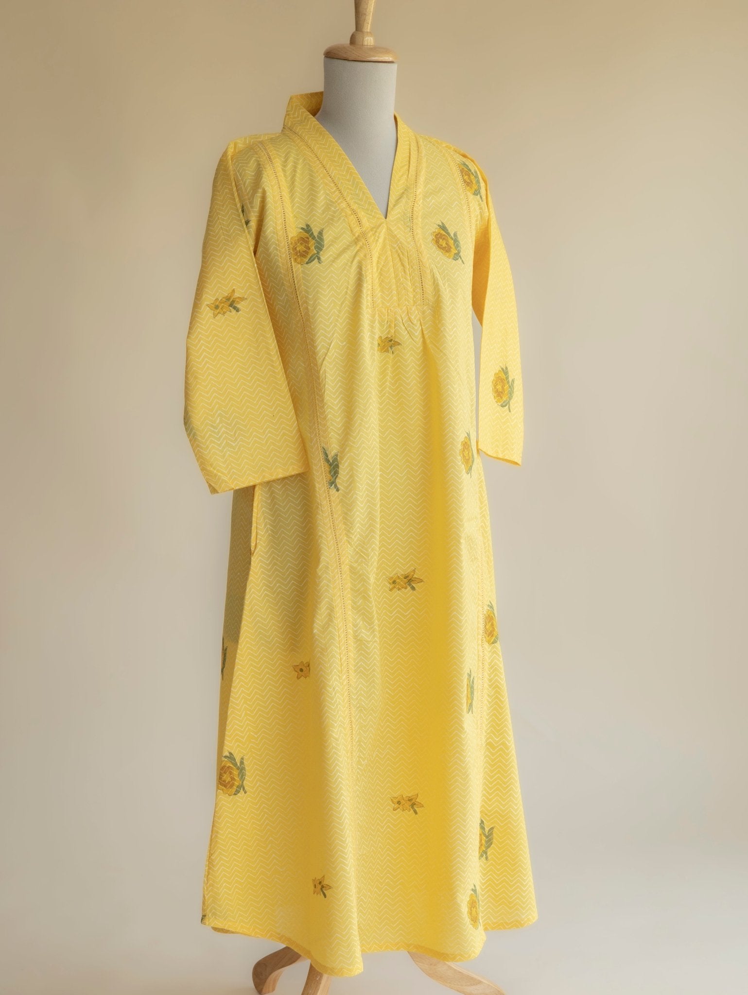 Ivikha Cotton Block Printed A - Line Kurta - AINA