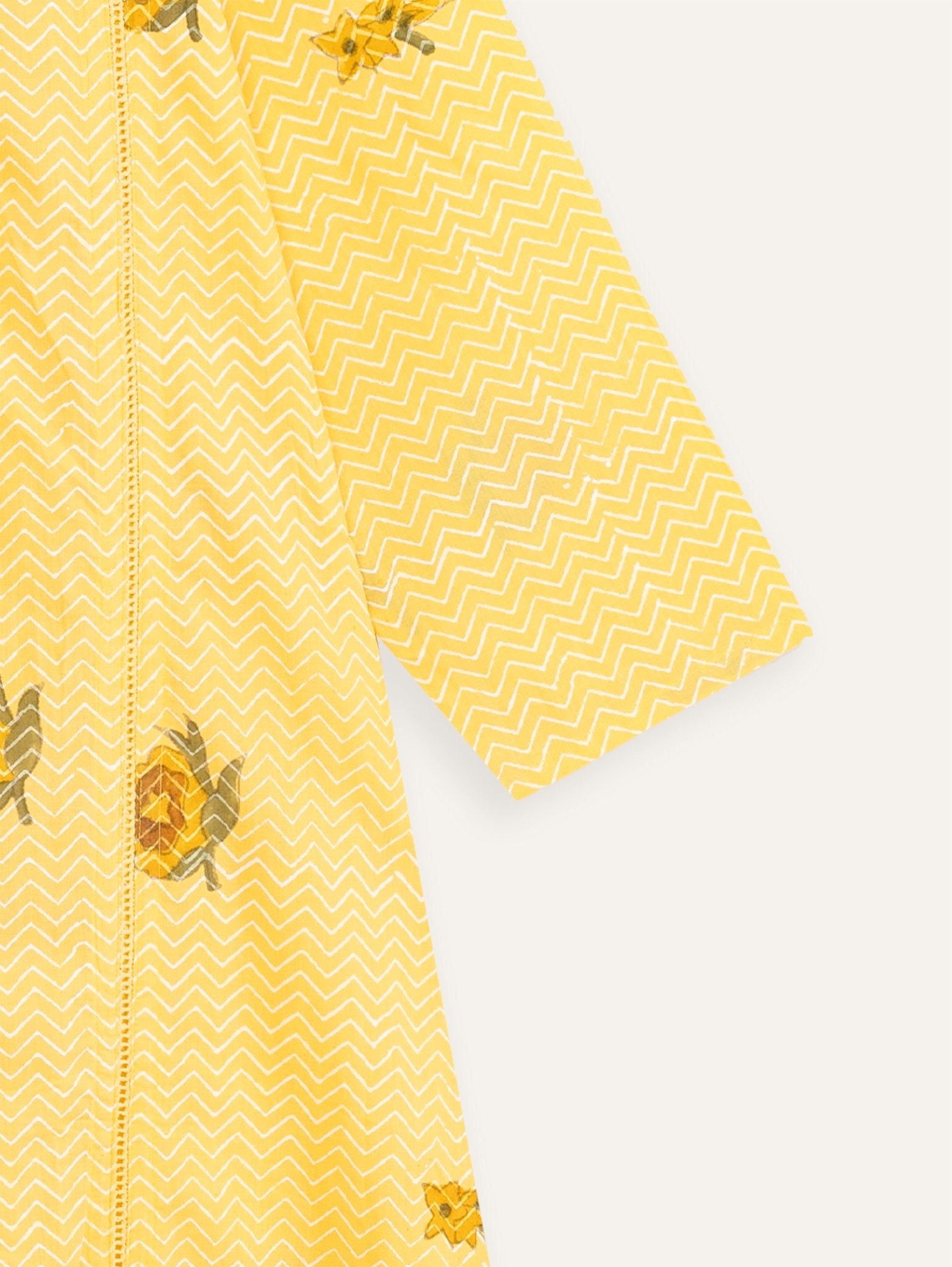 Ivikha Cotton Block Printed A - Line Kurta - AINA