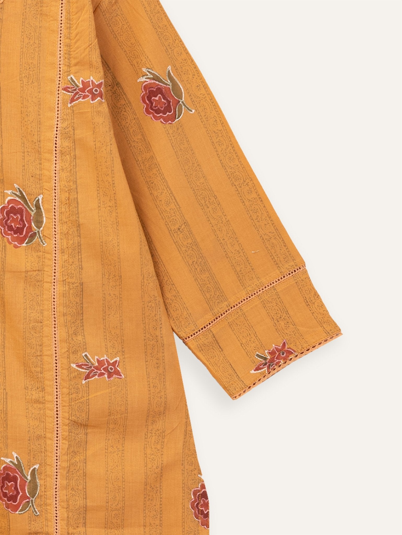 Jahana Cotton Block Printed Straight Kurta - AINA