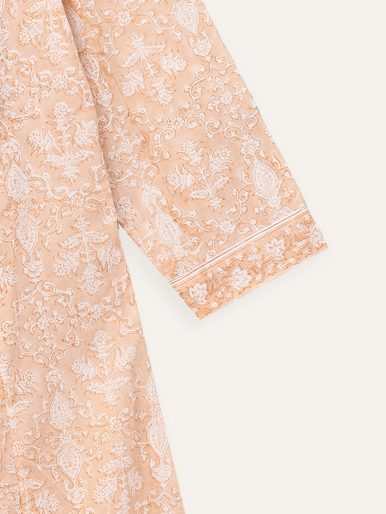 Jahna Cotton Block Printed A - Line Kurta - AINA