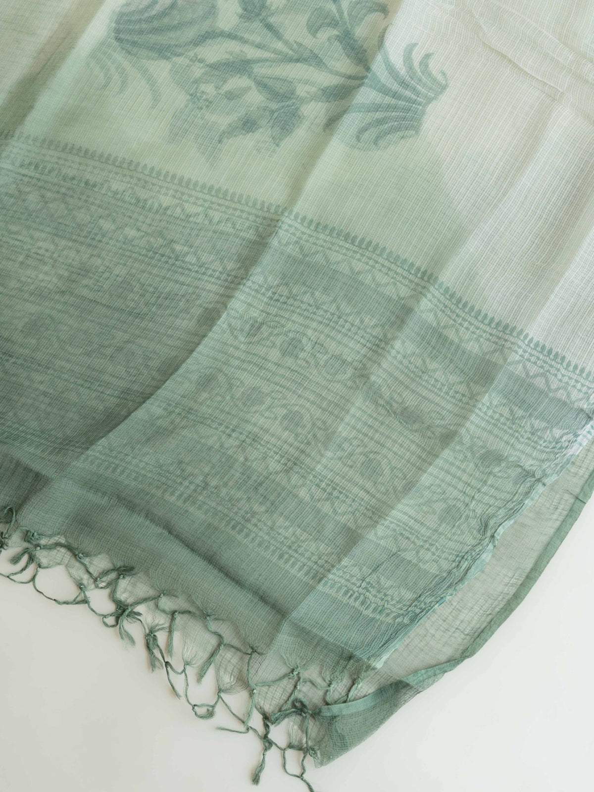 Jalna Chanderi Block Printed Unstitched Suit Set - 3 Piece - AINA