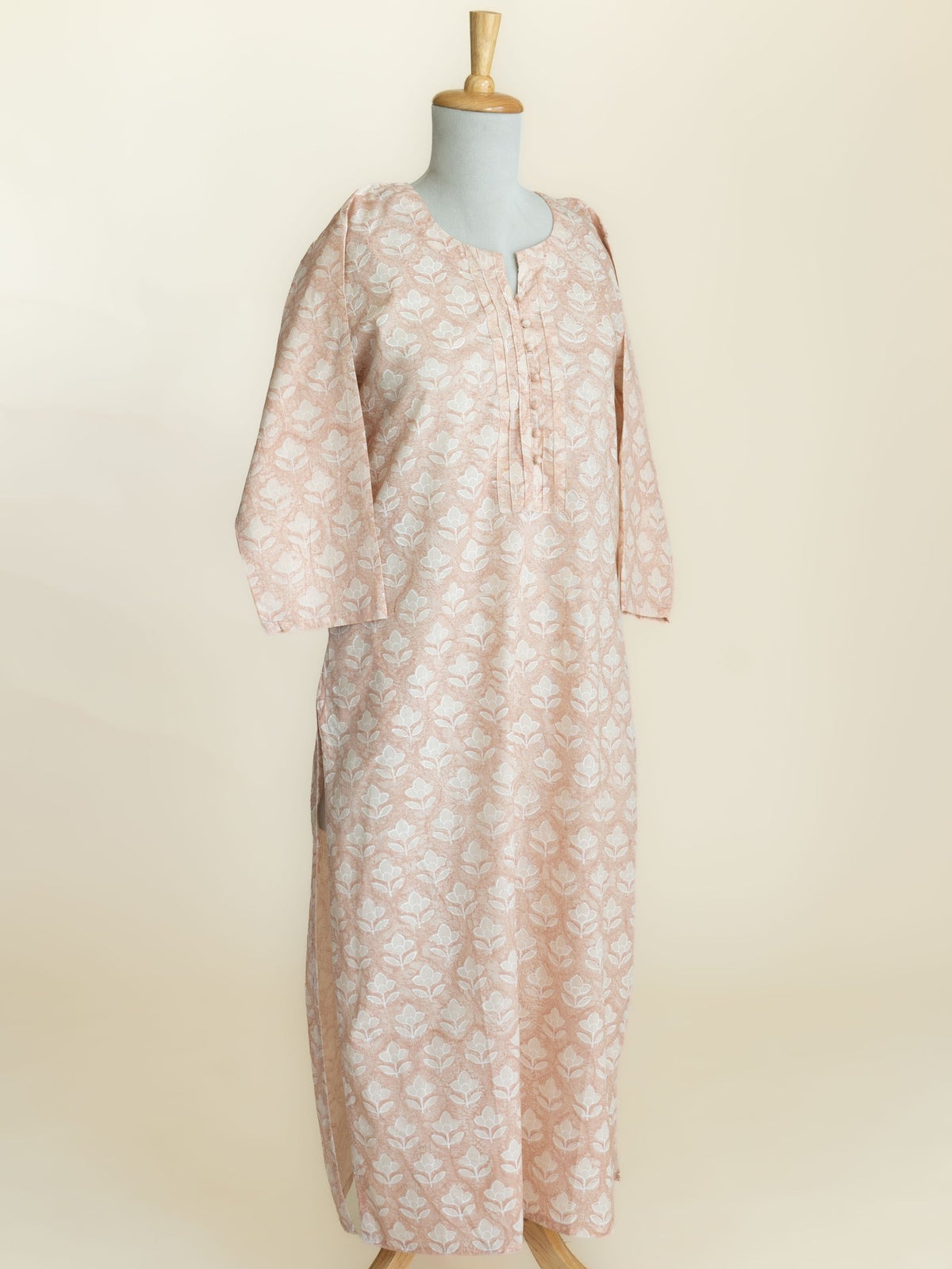 Jalna Cotton Block Printed Straight Kurta - AINA