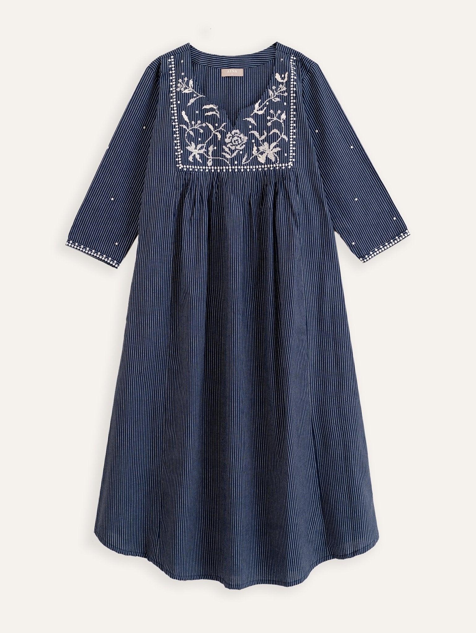 Jana Cotton Handloom Embroidered A - Line Kurta - AINA