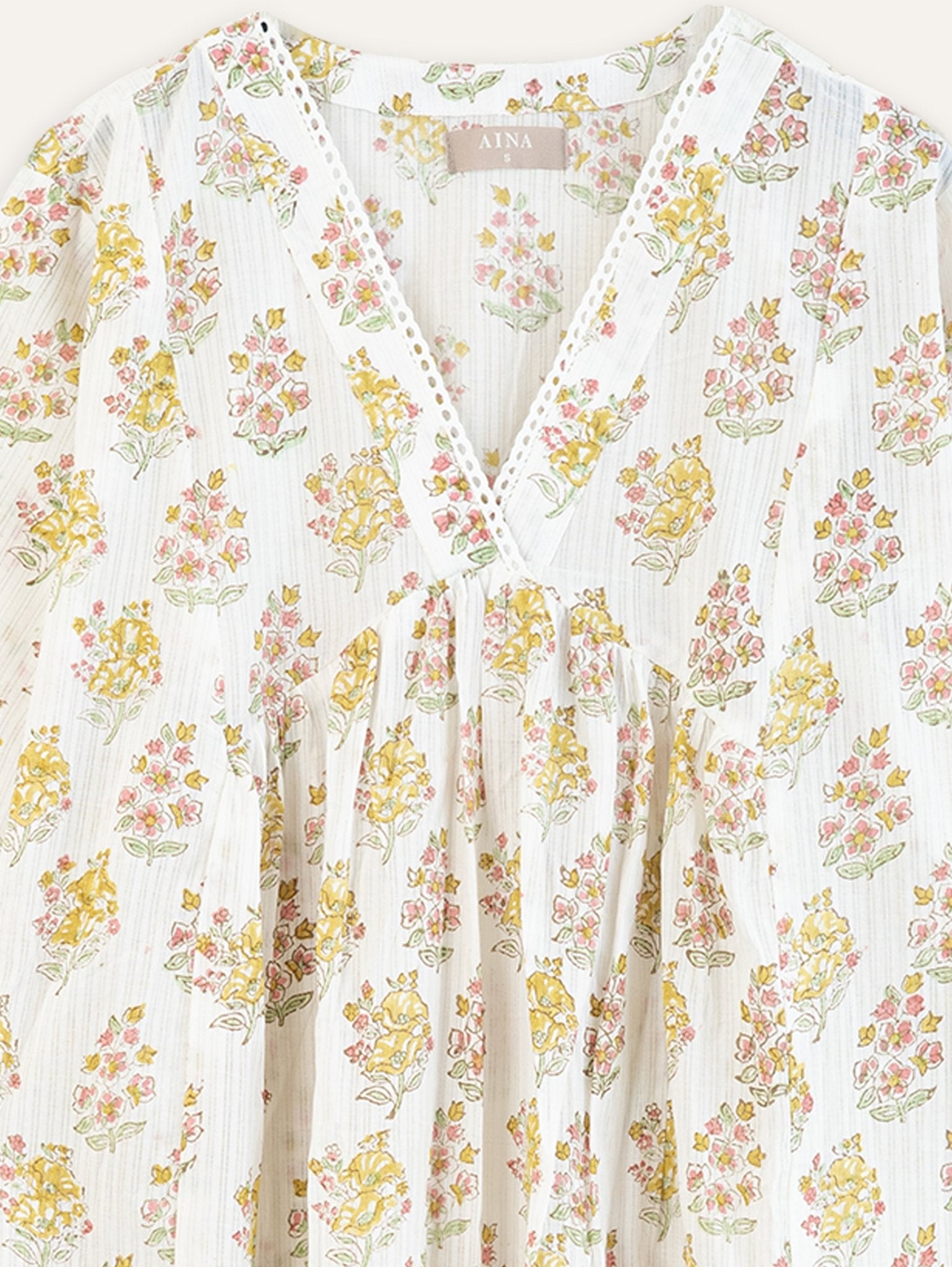 Jaspreet Cotton Block Printed A - Line Kurta - AINA
