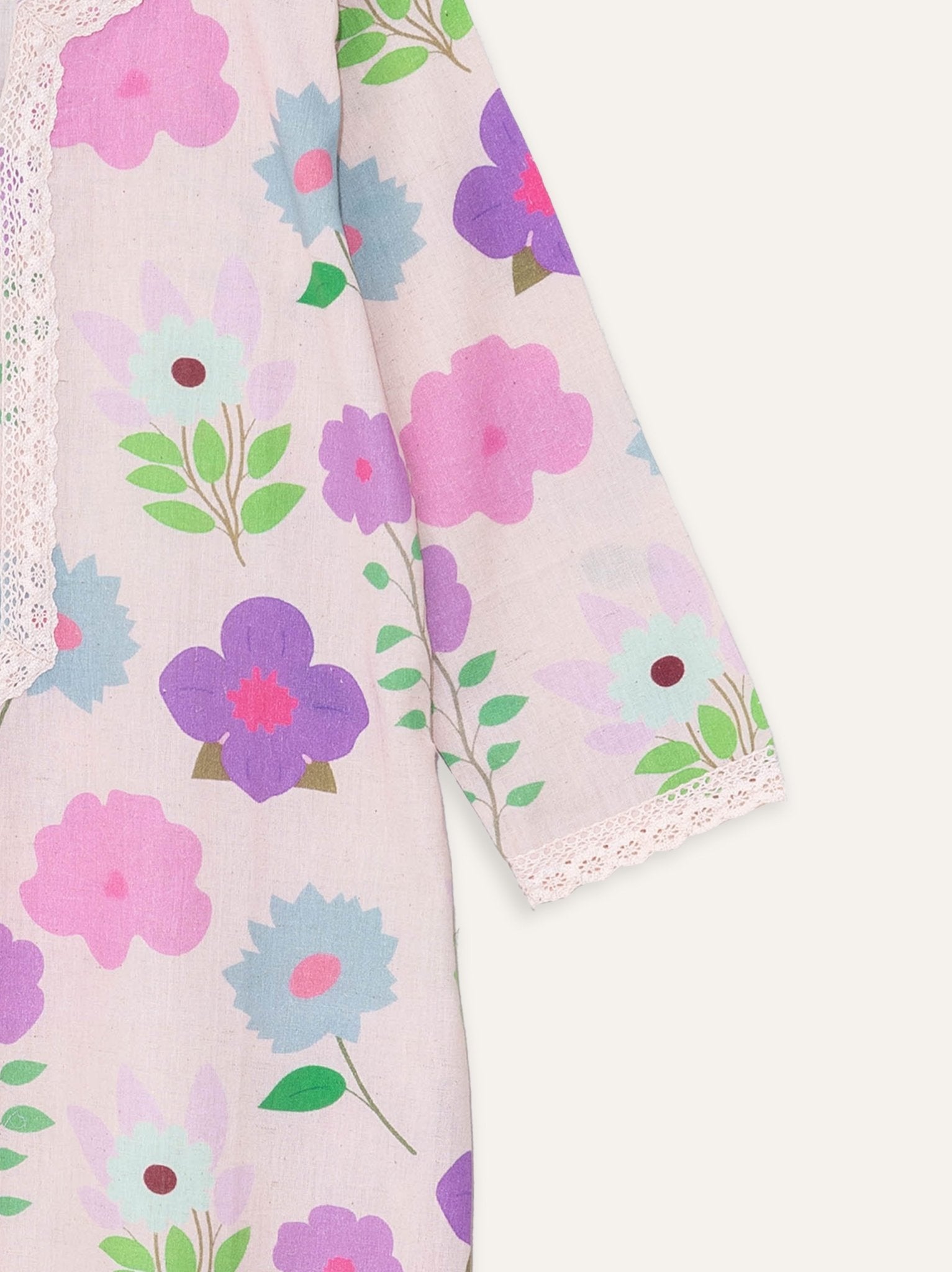 Jeena Cotton Flax Digital Print Straight Kurta - AINA