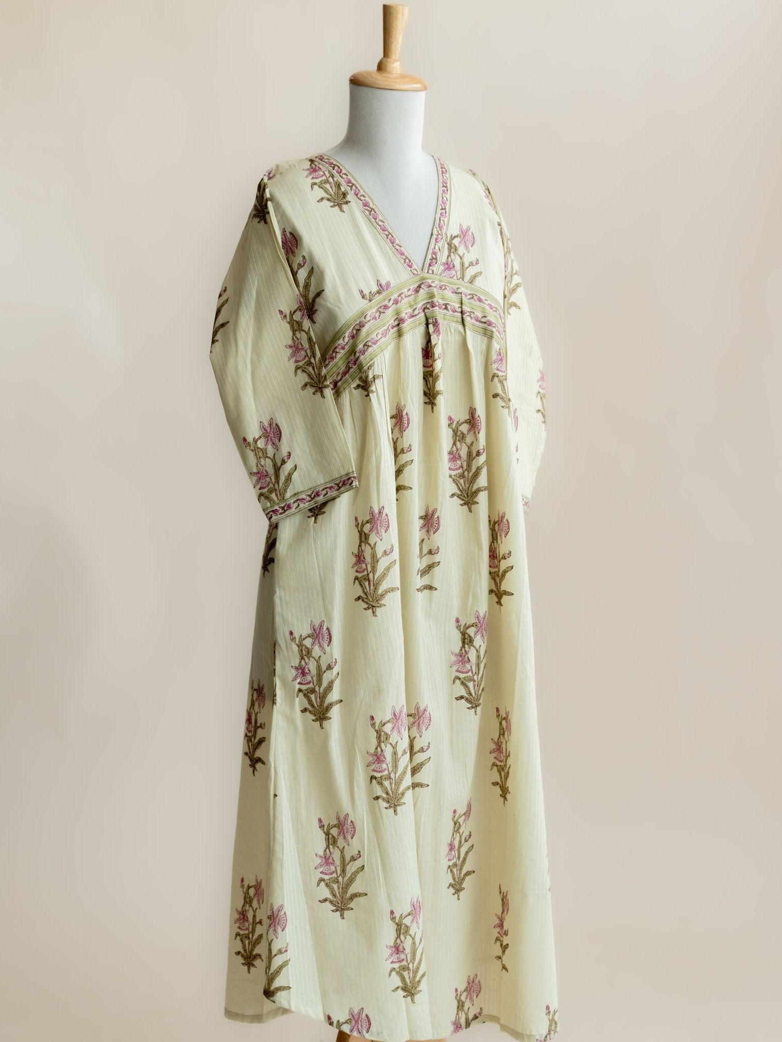 Jesal Cotton Block Printed A - Line Kurta - AINA