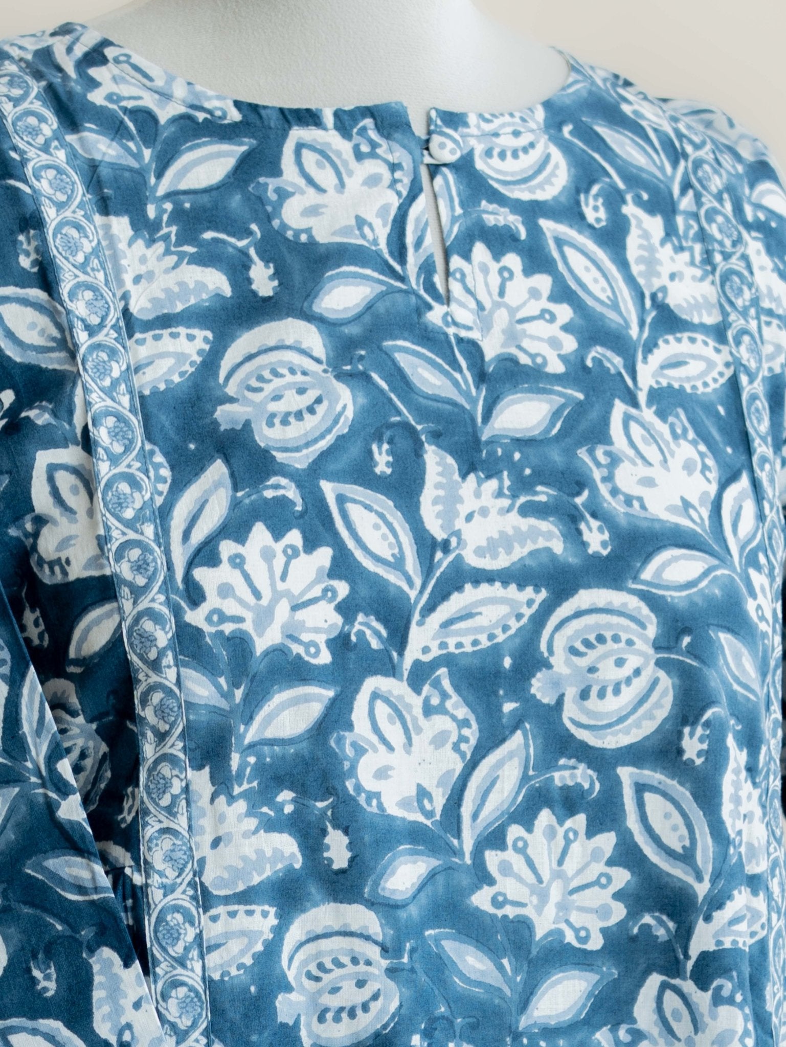 Jhansi Cotton Block Printed A - Line Kurta - AINA