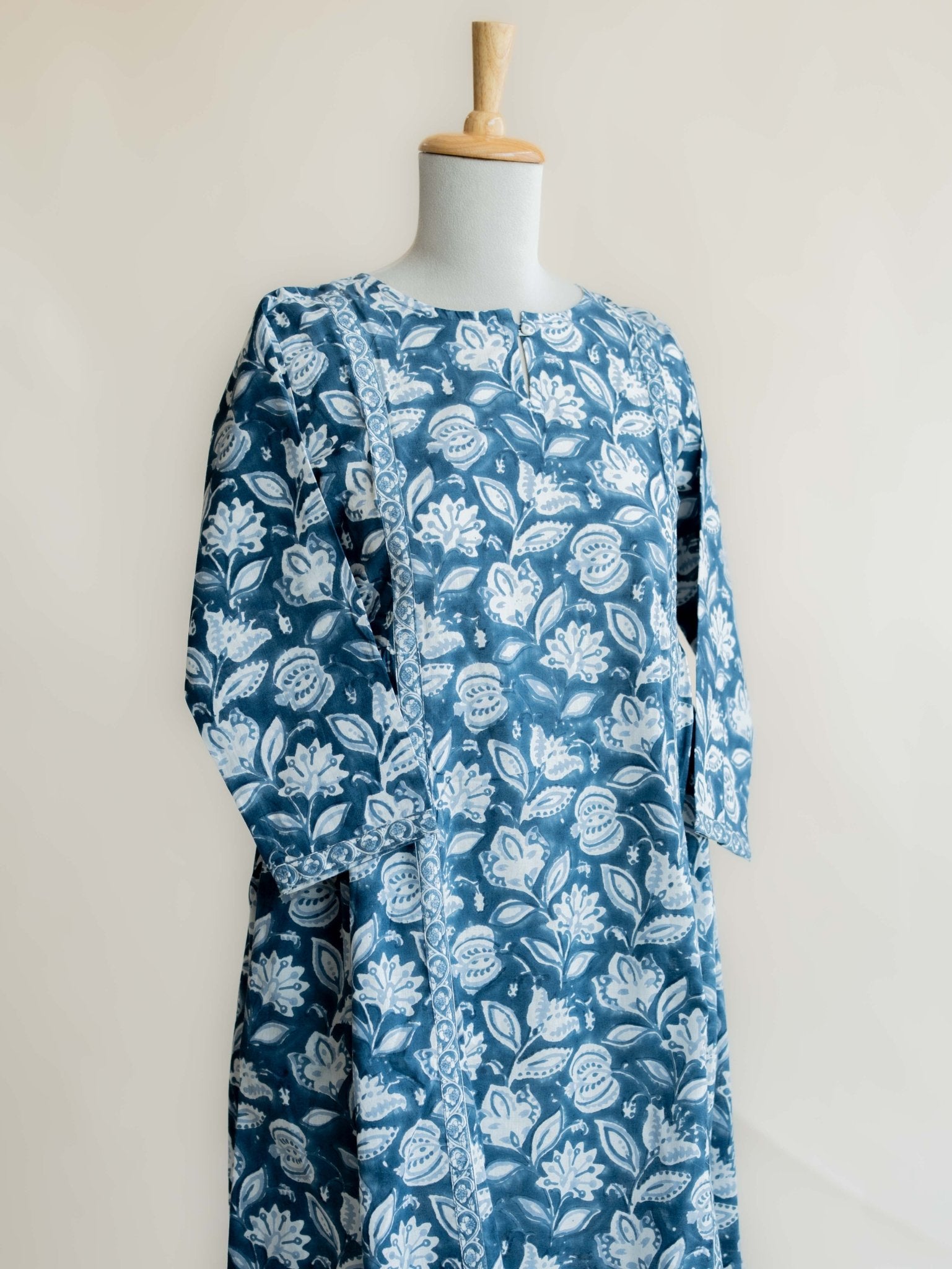 Jhansi Cotton Block Printed A - Line Kurta - AINA