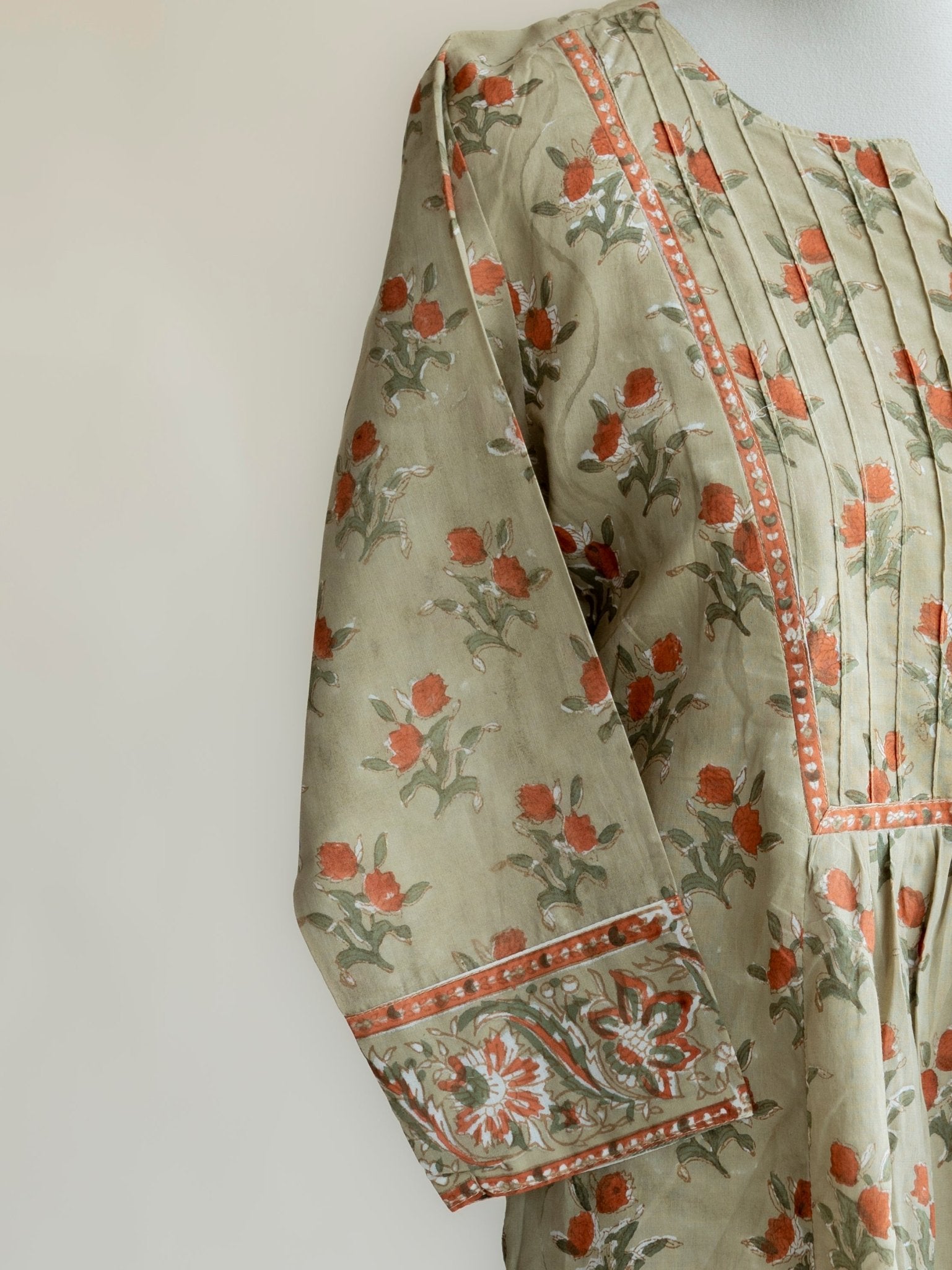 Jincy Cotton Block Printed A - Line Kurta - AINA