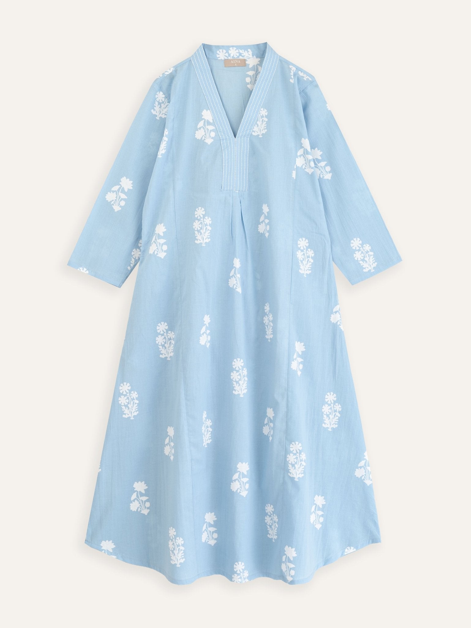 Jiya Cotton Block Printed A Line Kurta - AINA