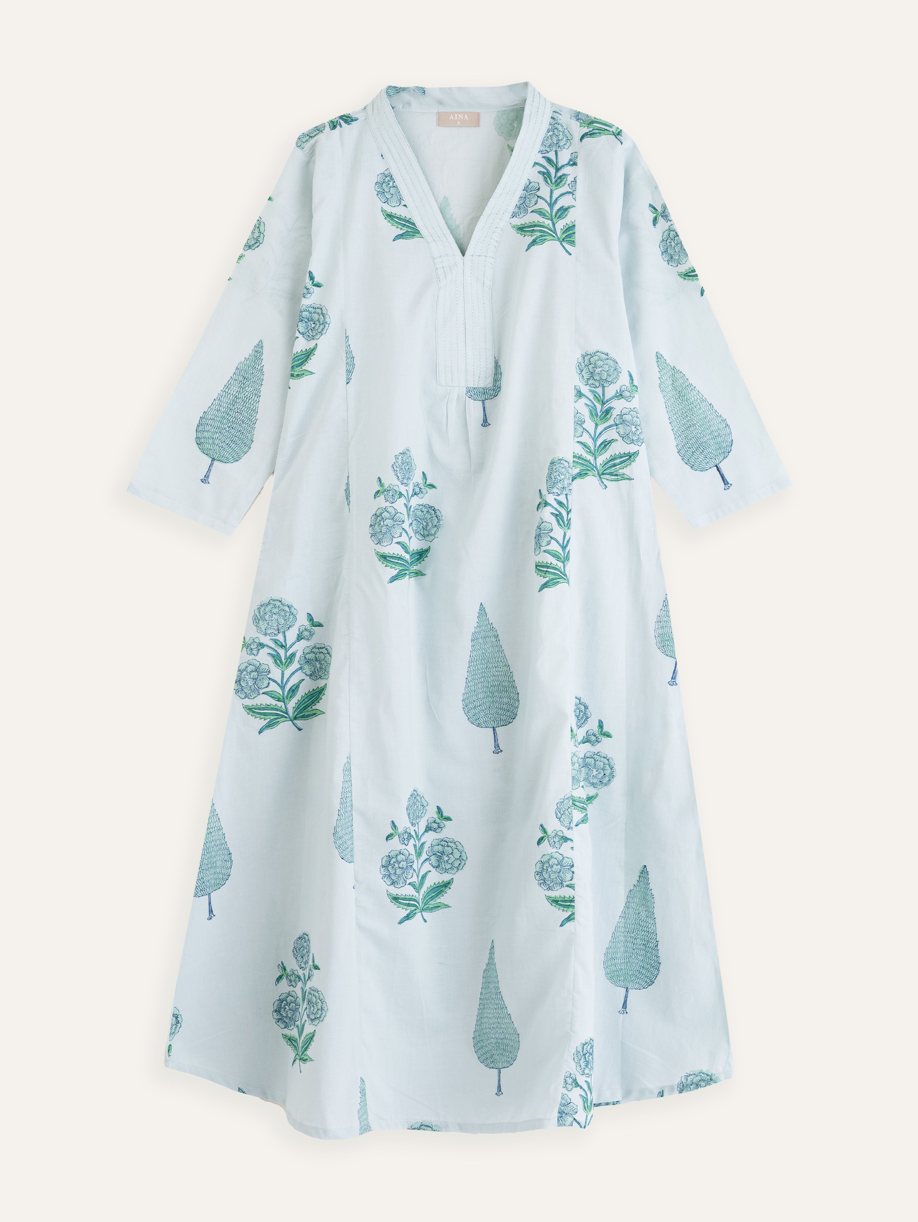 Reba Cotton Block Printed A-Line Kurta