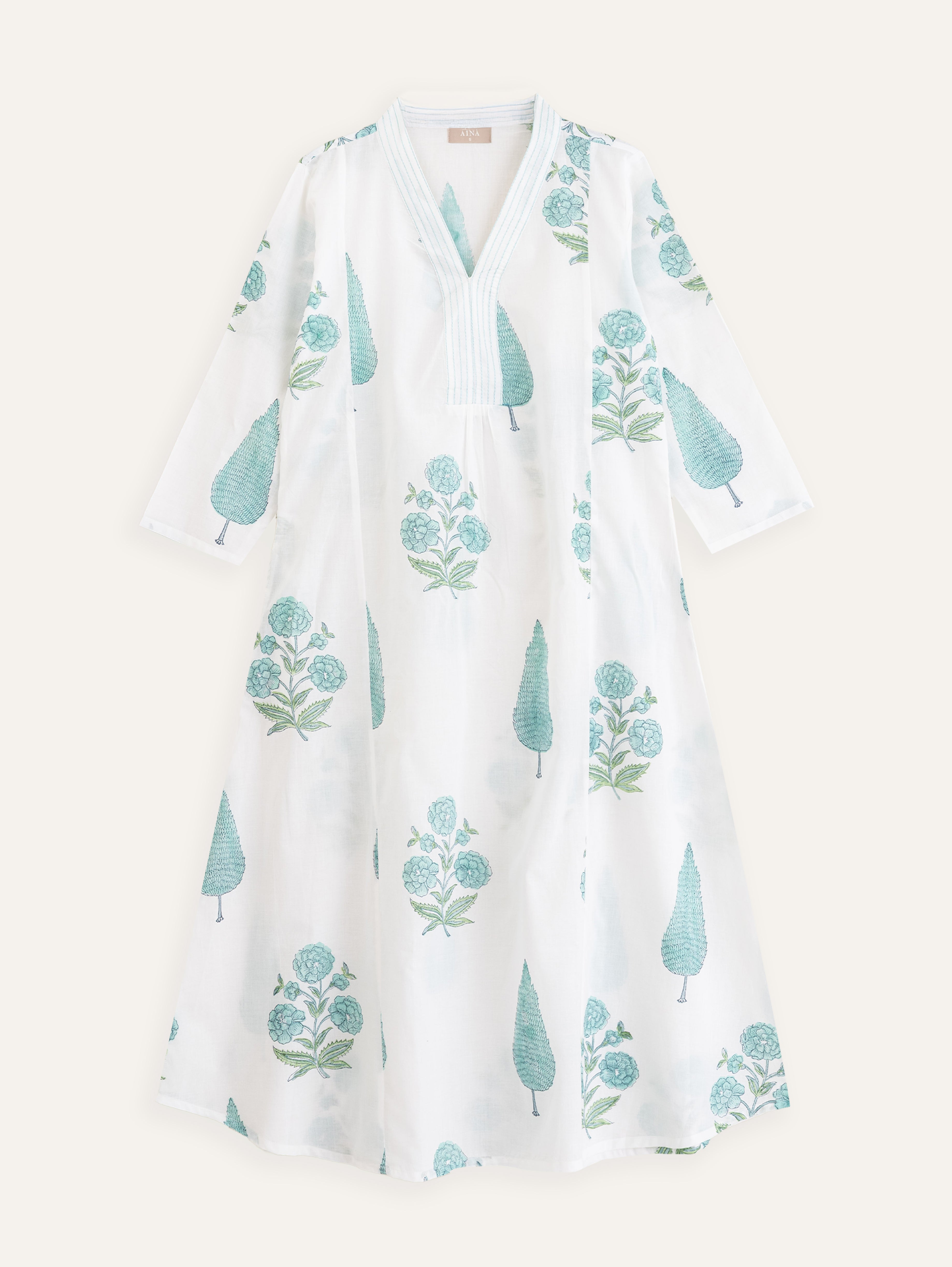 Roma Cotton Block Printed A-Line Kurta