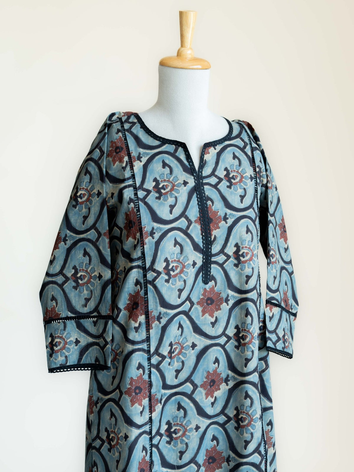 Jugal Cotton Block Printed Straight Kurta - AINA