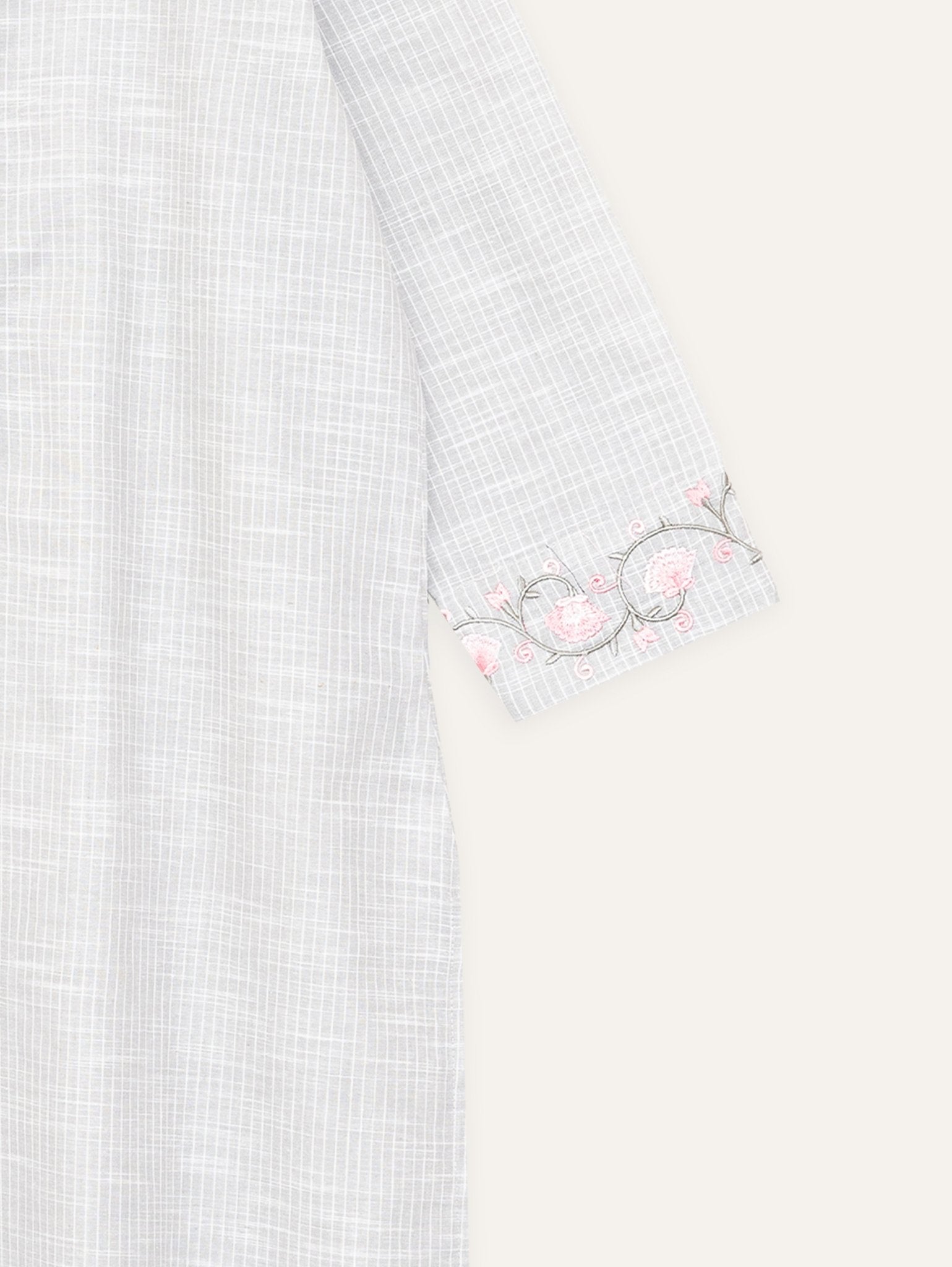 Julie Cotton Handloom Embroidered Straight Kurta - AINA
