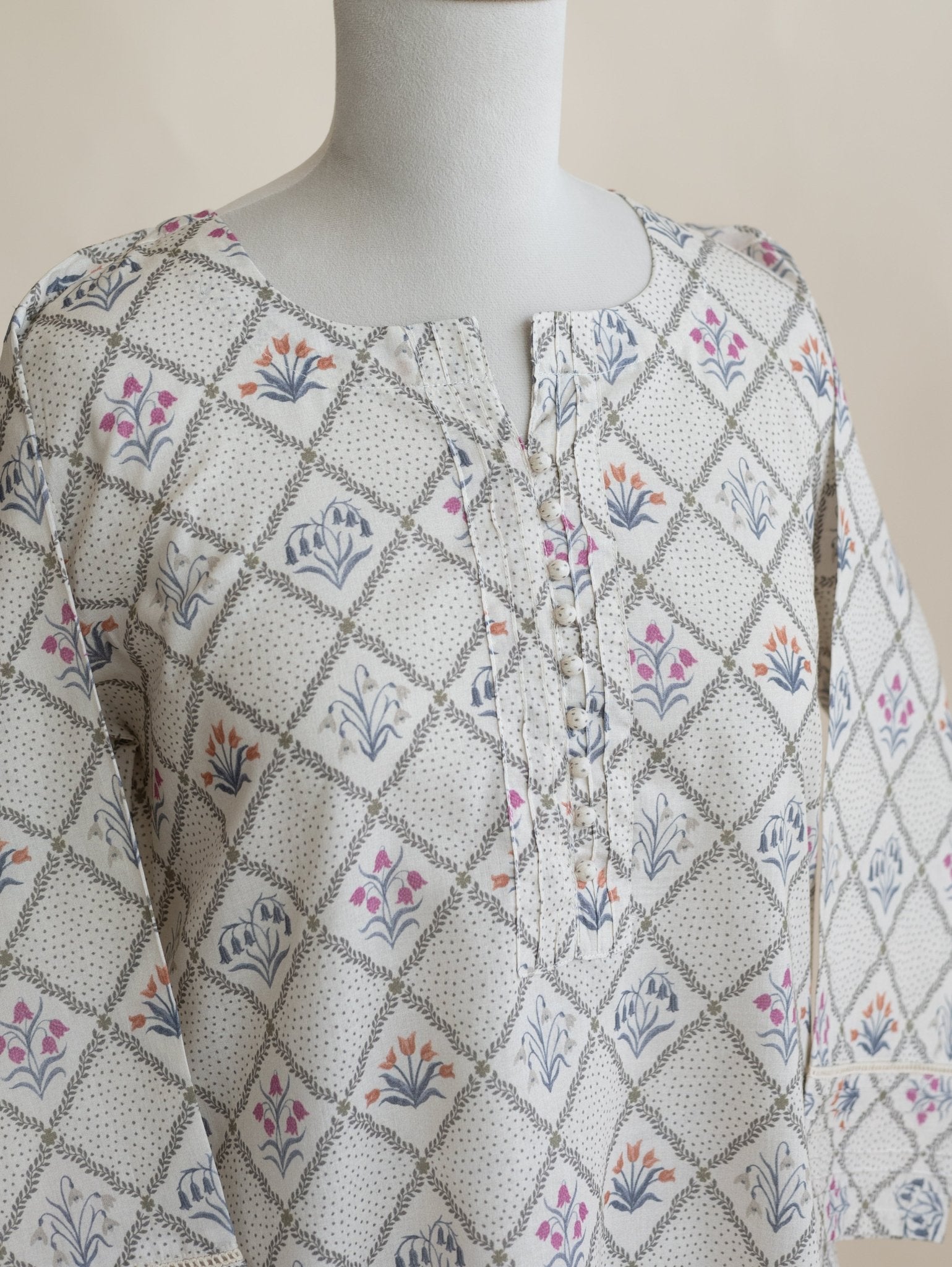 Kajol Cotton Digital Print A - Line Kurta - AINA