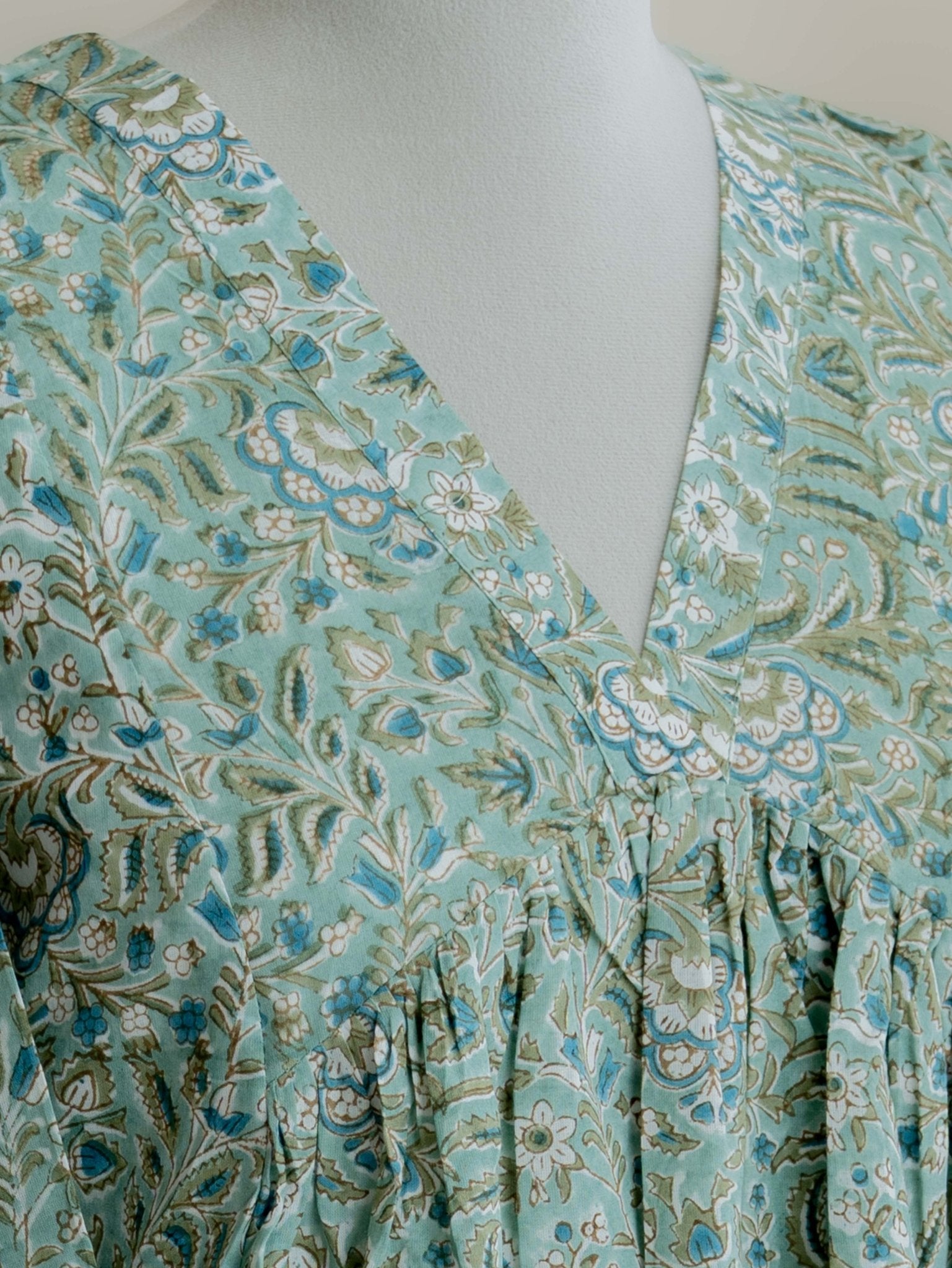 Kamya Cotton Block Printed A - Line Kurta - AINA