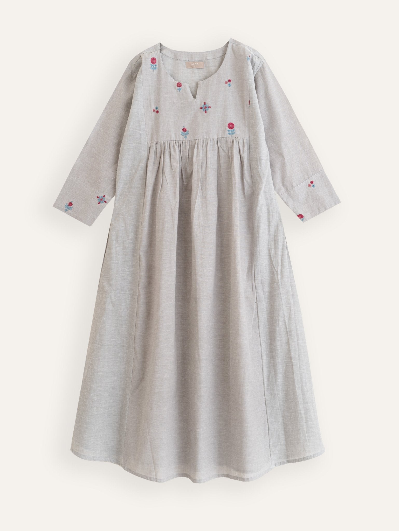 Kanishka Cotton Embroidered A - Line Kurta - AINA