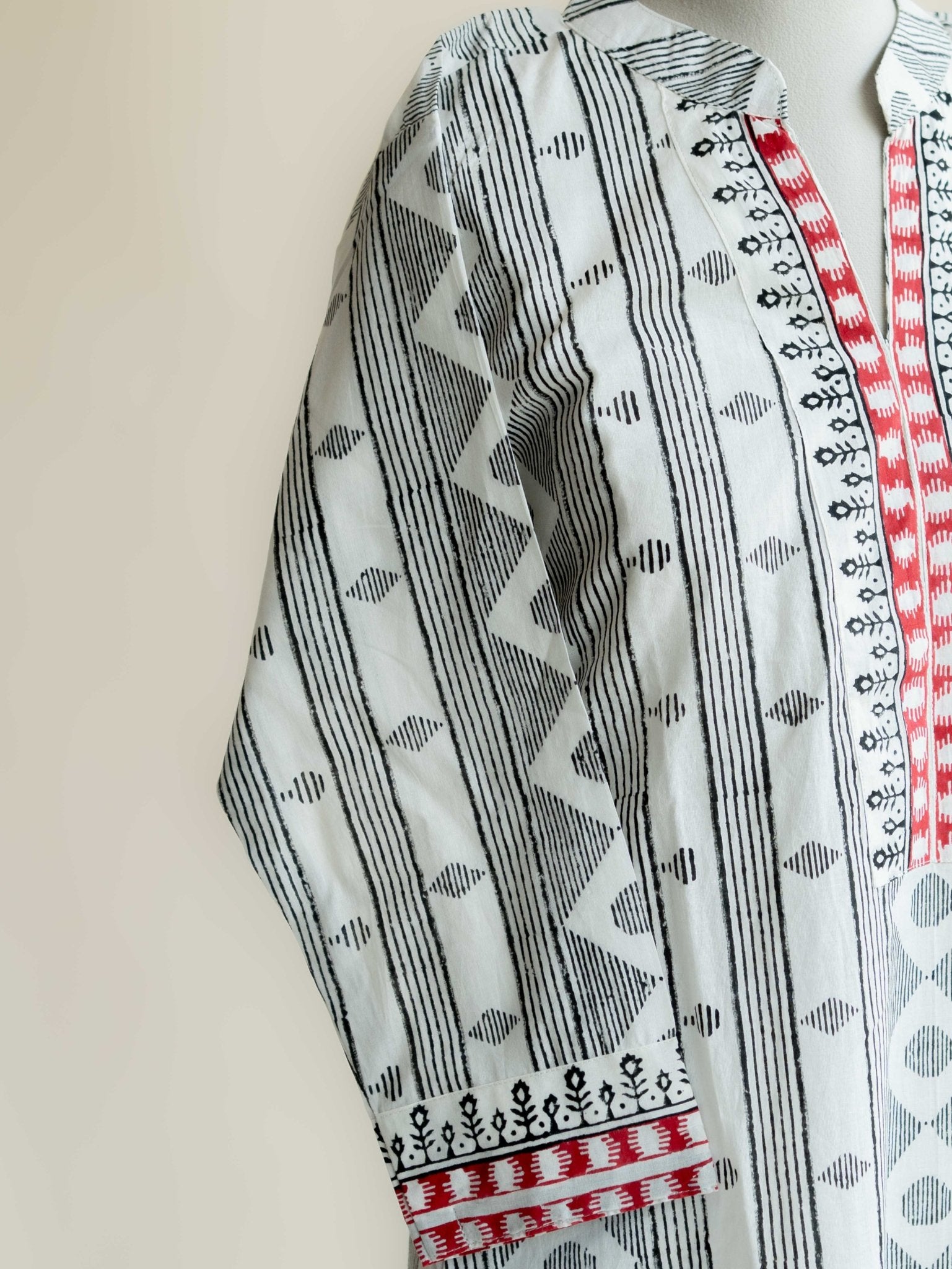 Kashi Cotton Block Printed Straight Kurta - AINA