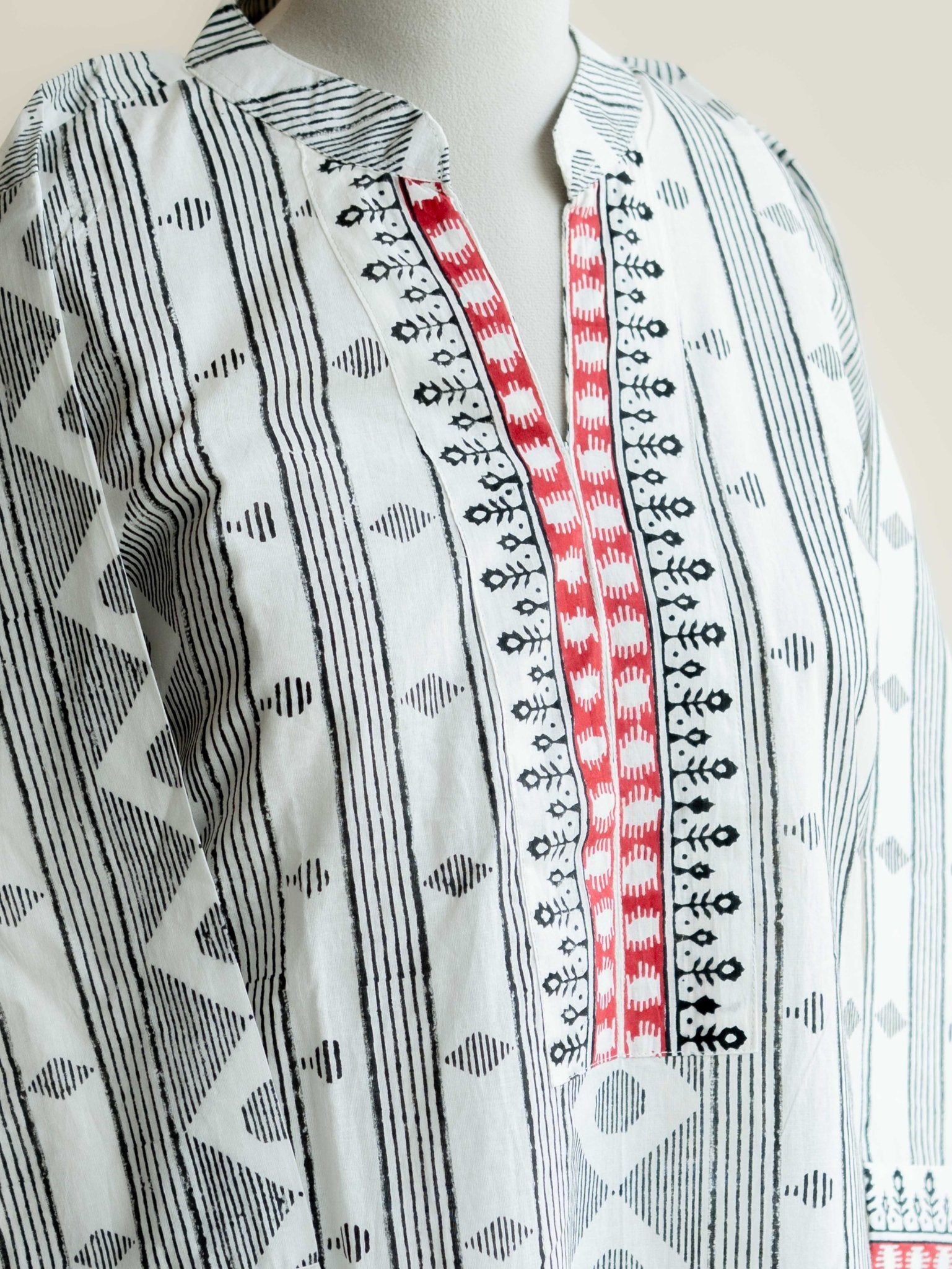 Kashi Cotton Block Printed Straight Kurta - AINA