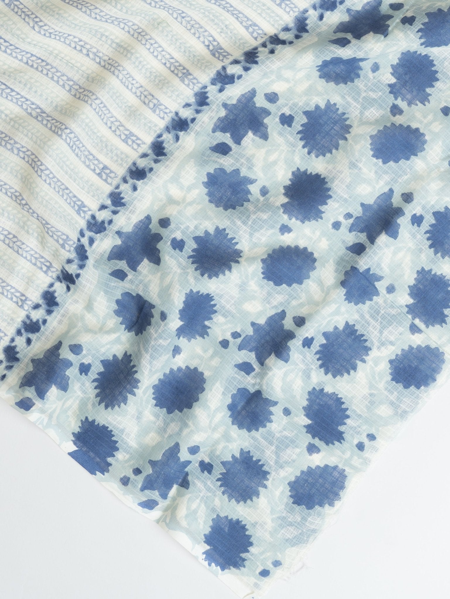 Kavya Cotton Block Printed Unstitched Suit Set - 3 Piece - AINA