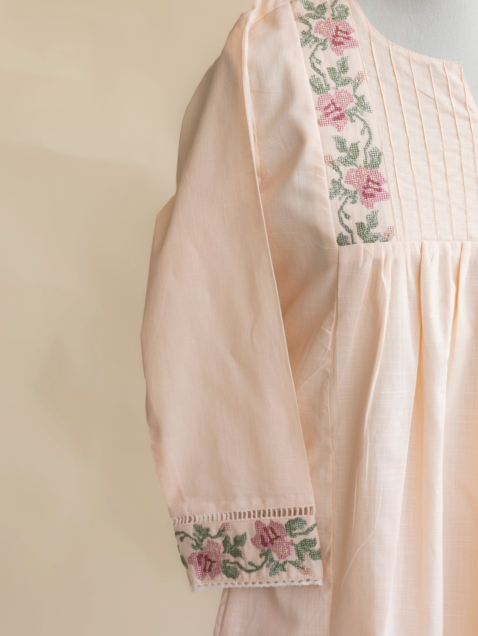 Kenza Cotton Embroidered A - Line Kurta - AINA