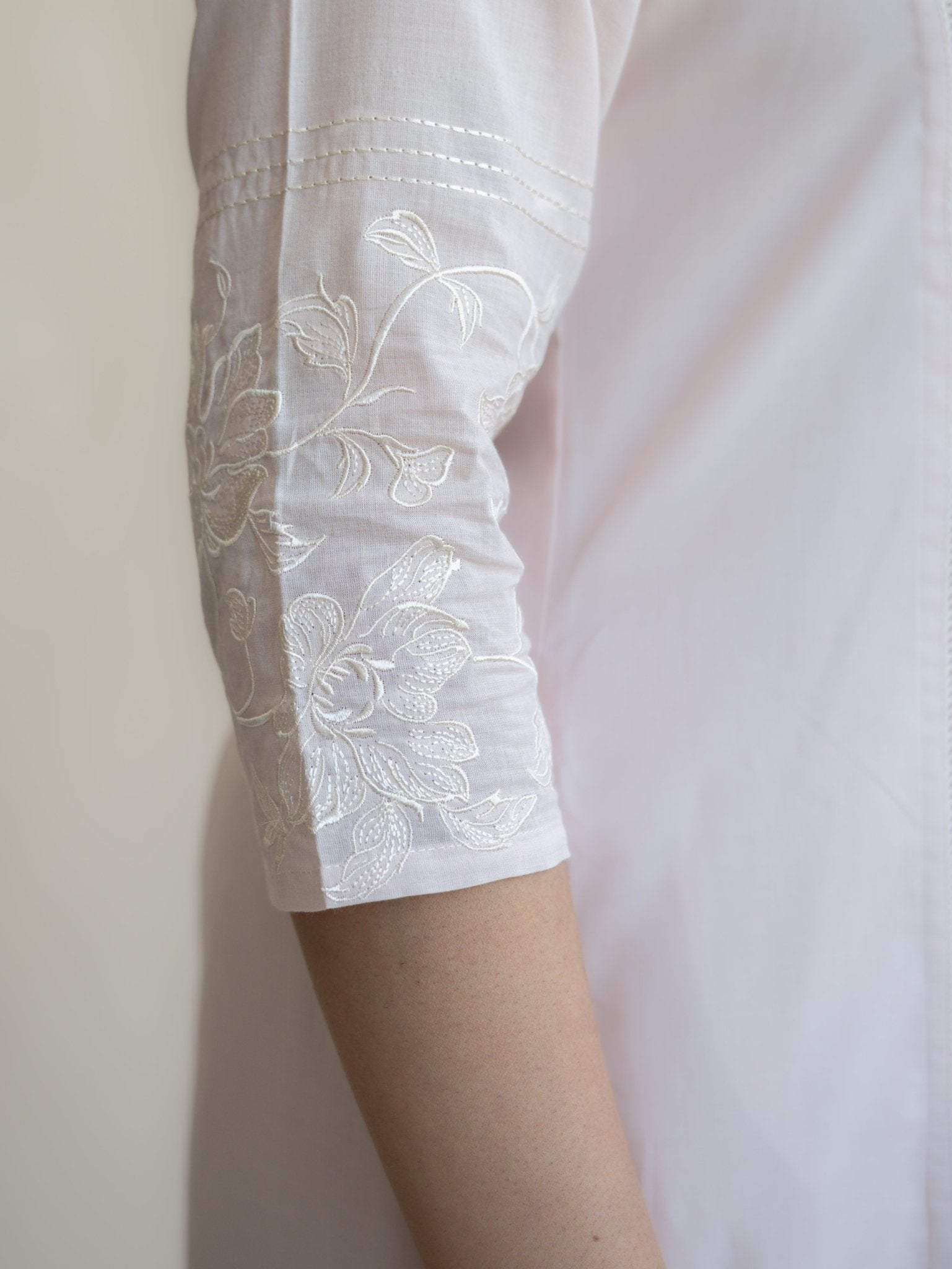 Kesiya Cotton Embroidered A - Line Suit Set - AINA