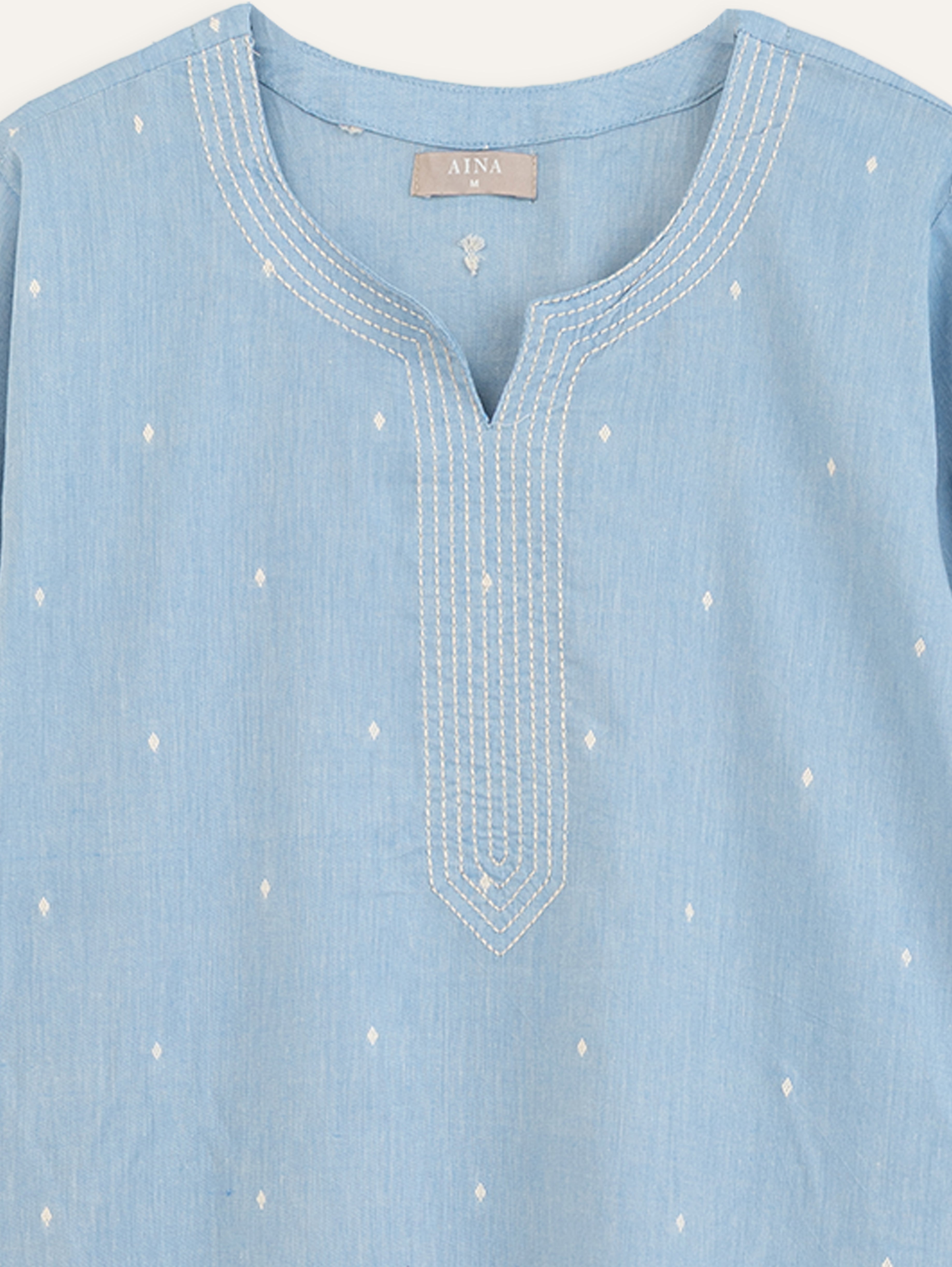 Tania Cotton Handloom Embroidered Straight Kurta