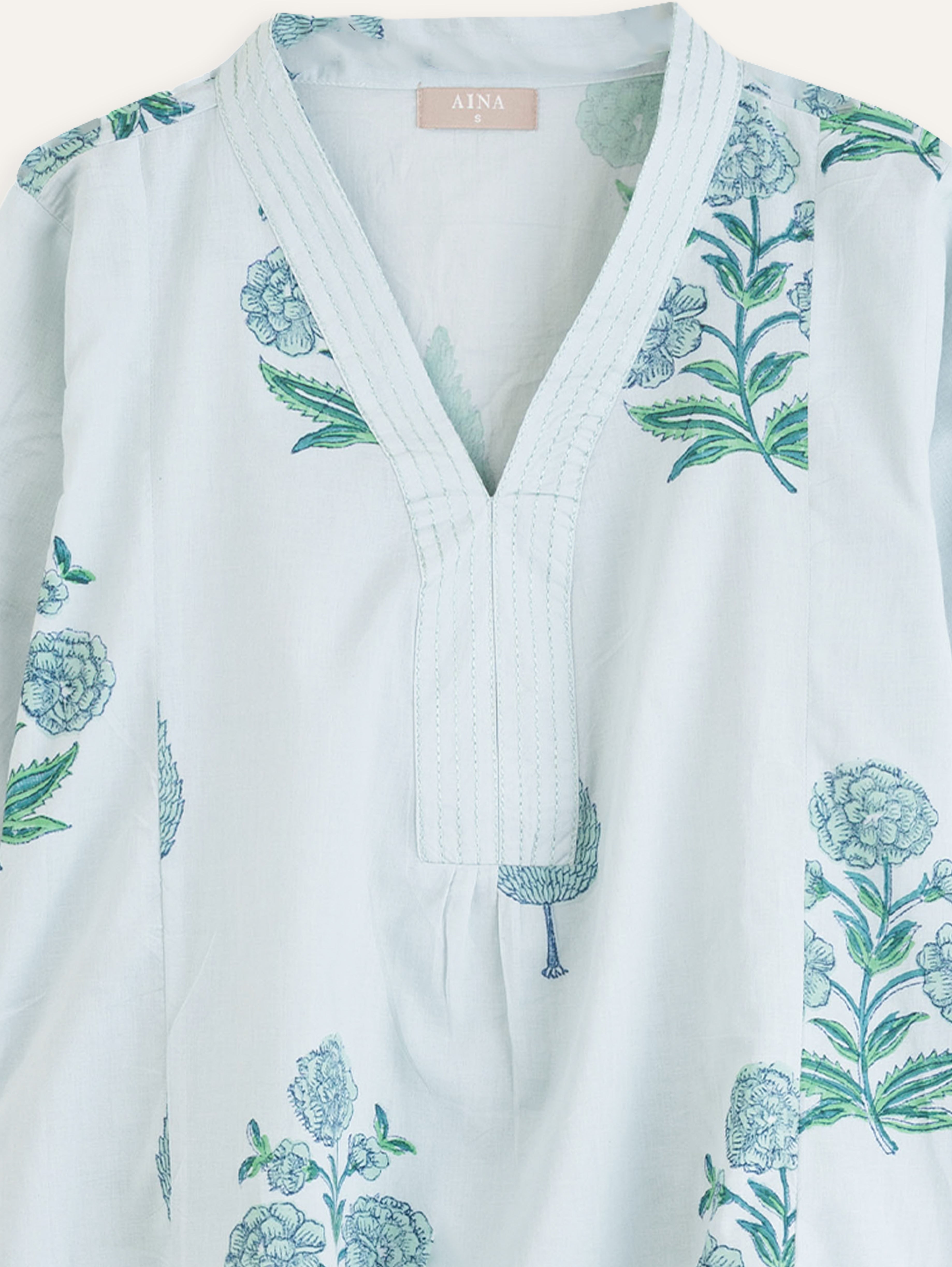 Reba Cotton Block Printed A-Line Kurta