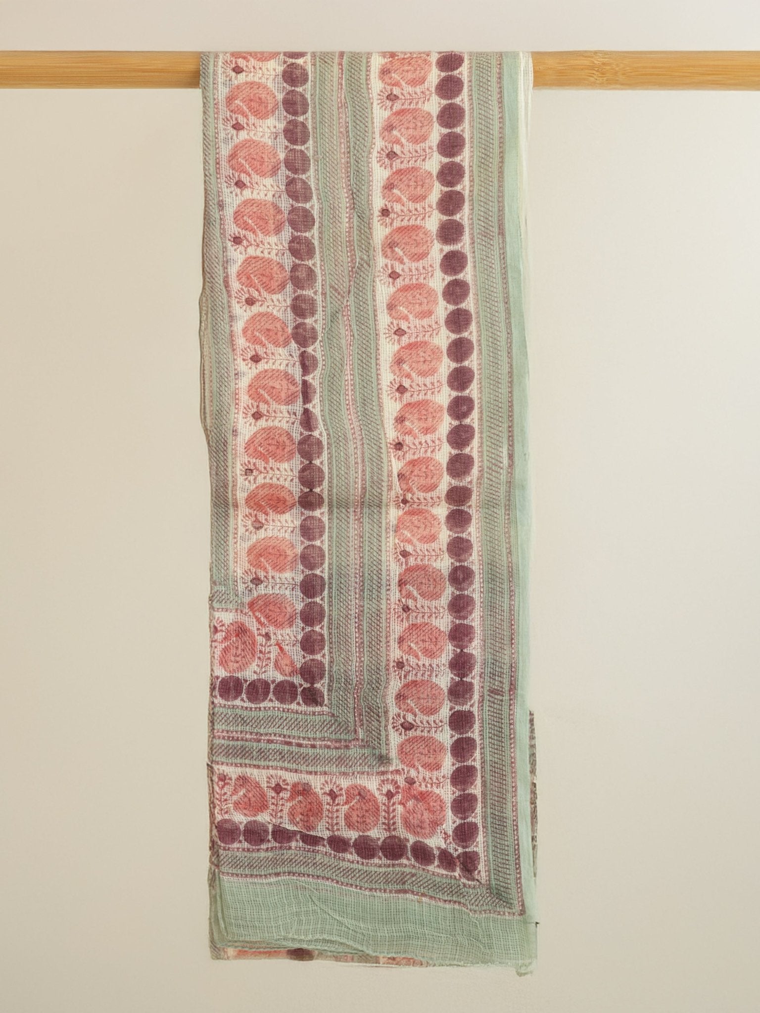 Kripa Kota Doria Block Printed Dupatta - AINA