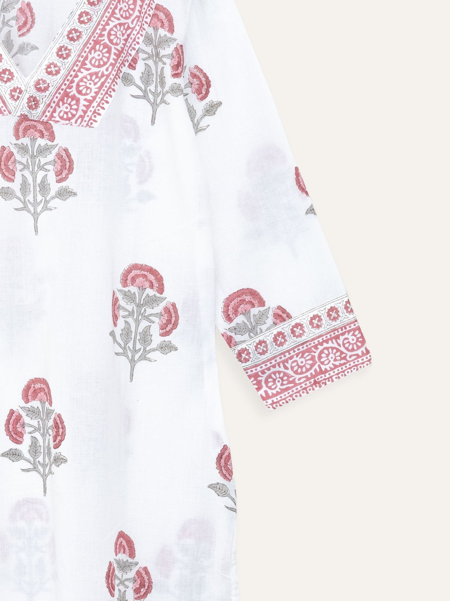 Kritika Cotton Block Printed Straight Kurta - AINA