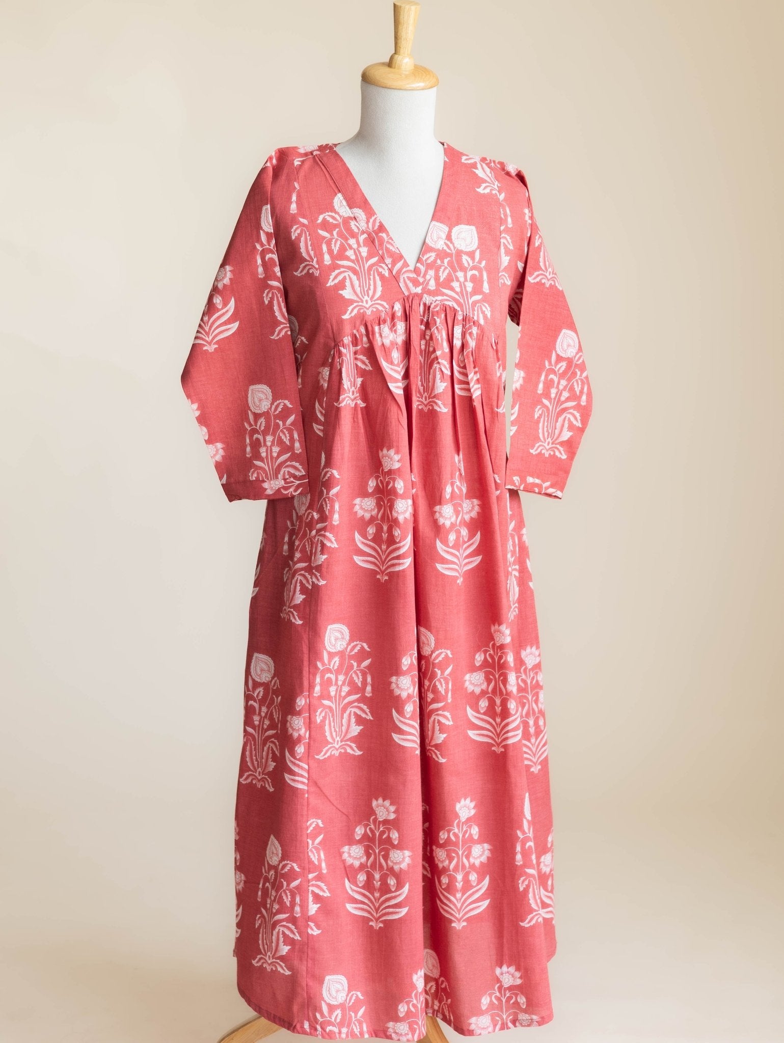 Kyrah Cotton Block Printed A-Line Kurta - AINA