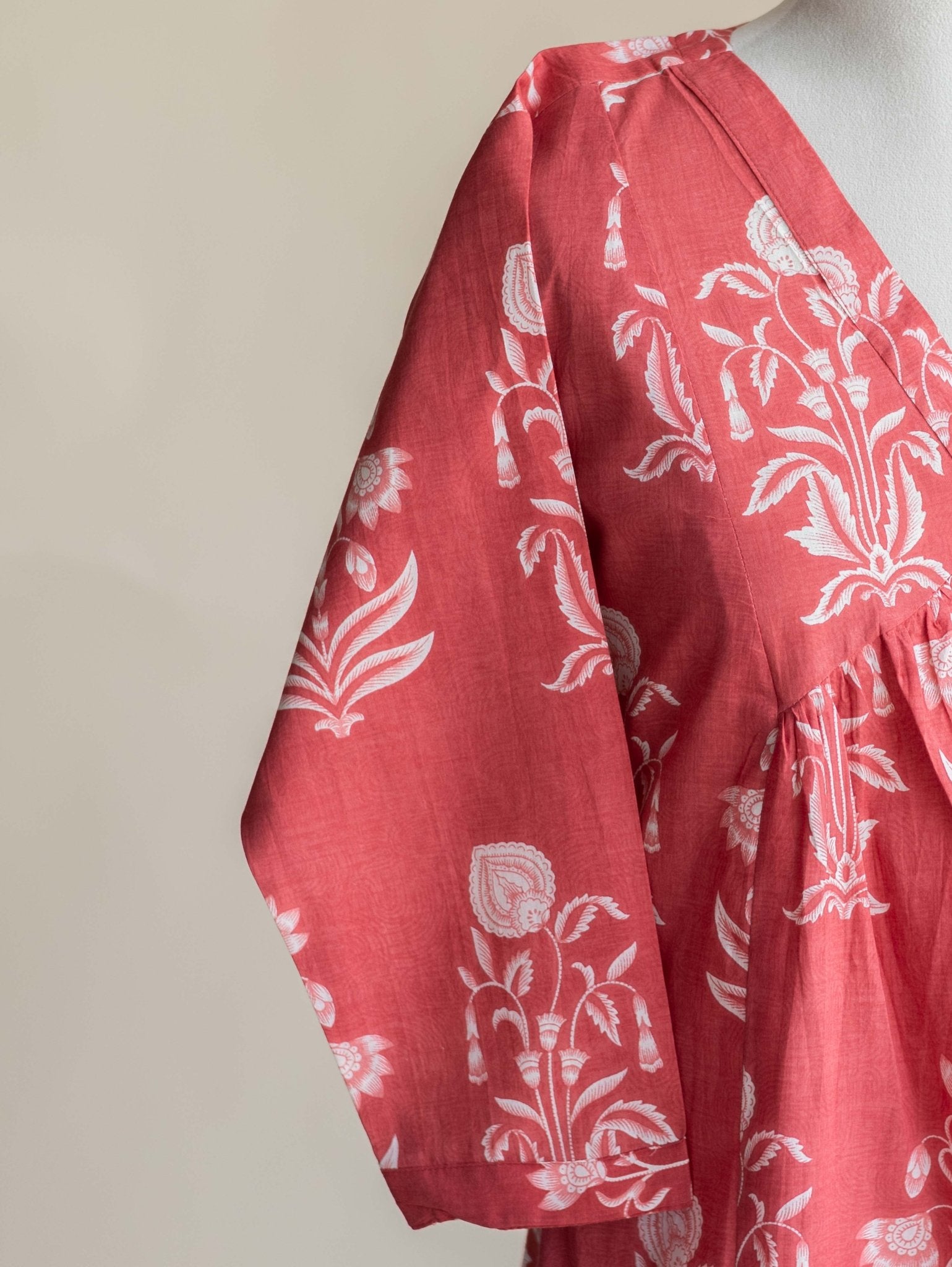 Kyrah Cotton Block Printed A-Line Kurta - AINA
