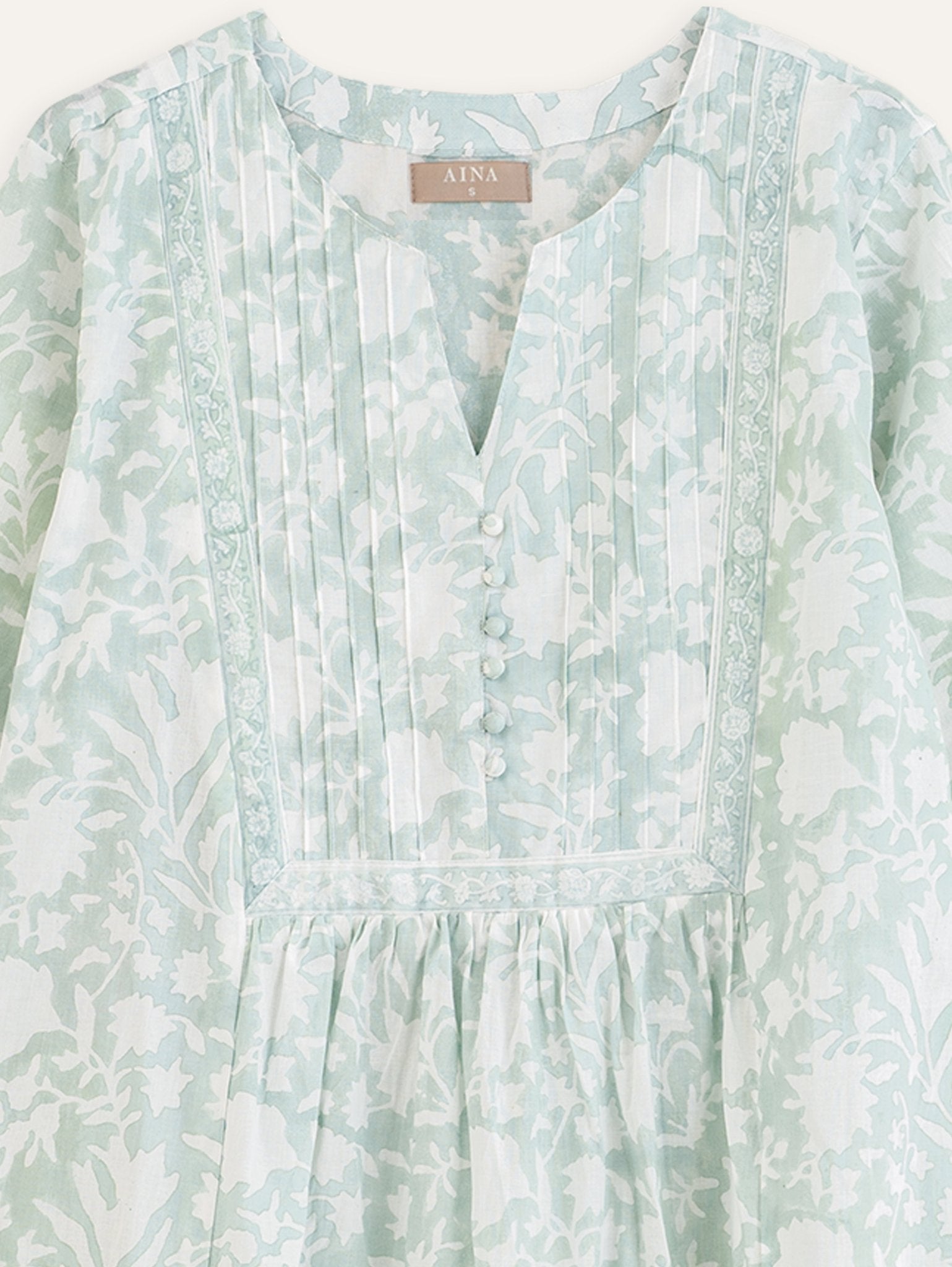 Layla Cotton Block Printed A - Line Kurta - AINA