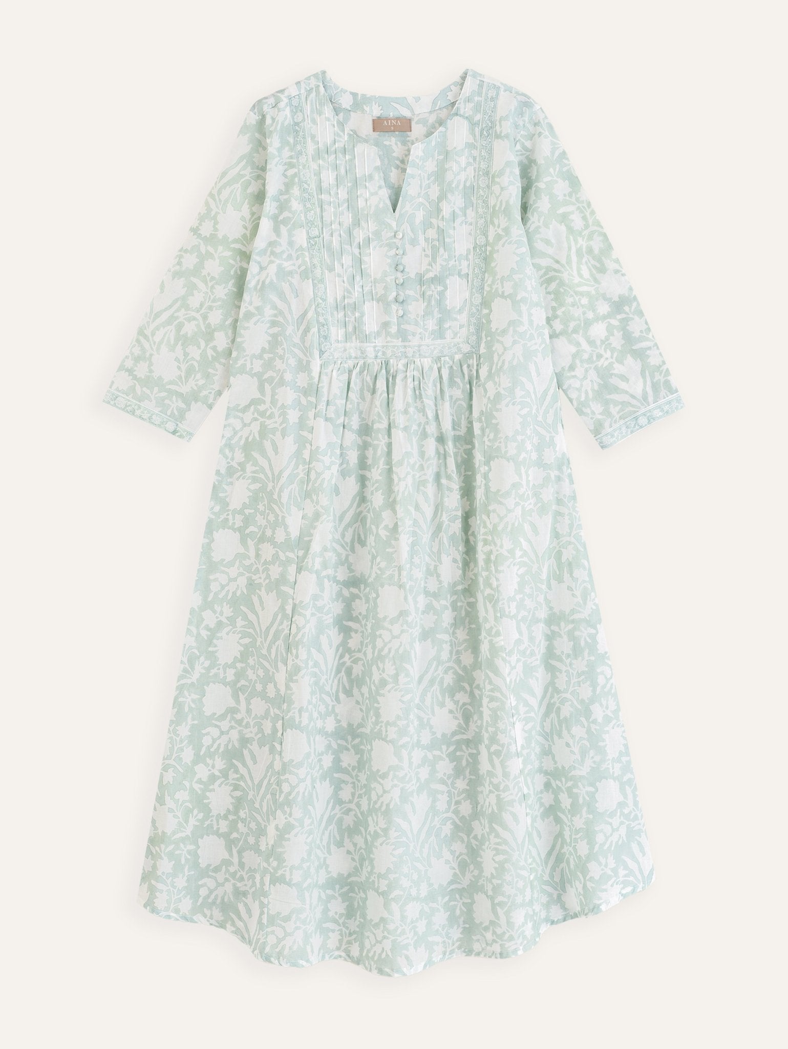 Layla Cotton Block Printed A - Line Kurta - AINA